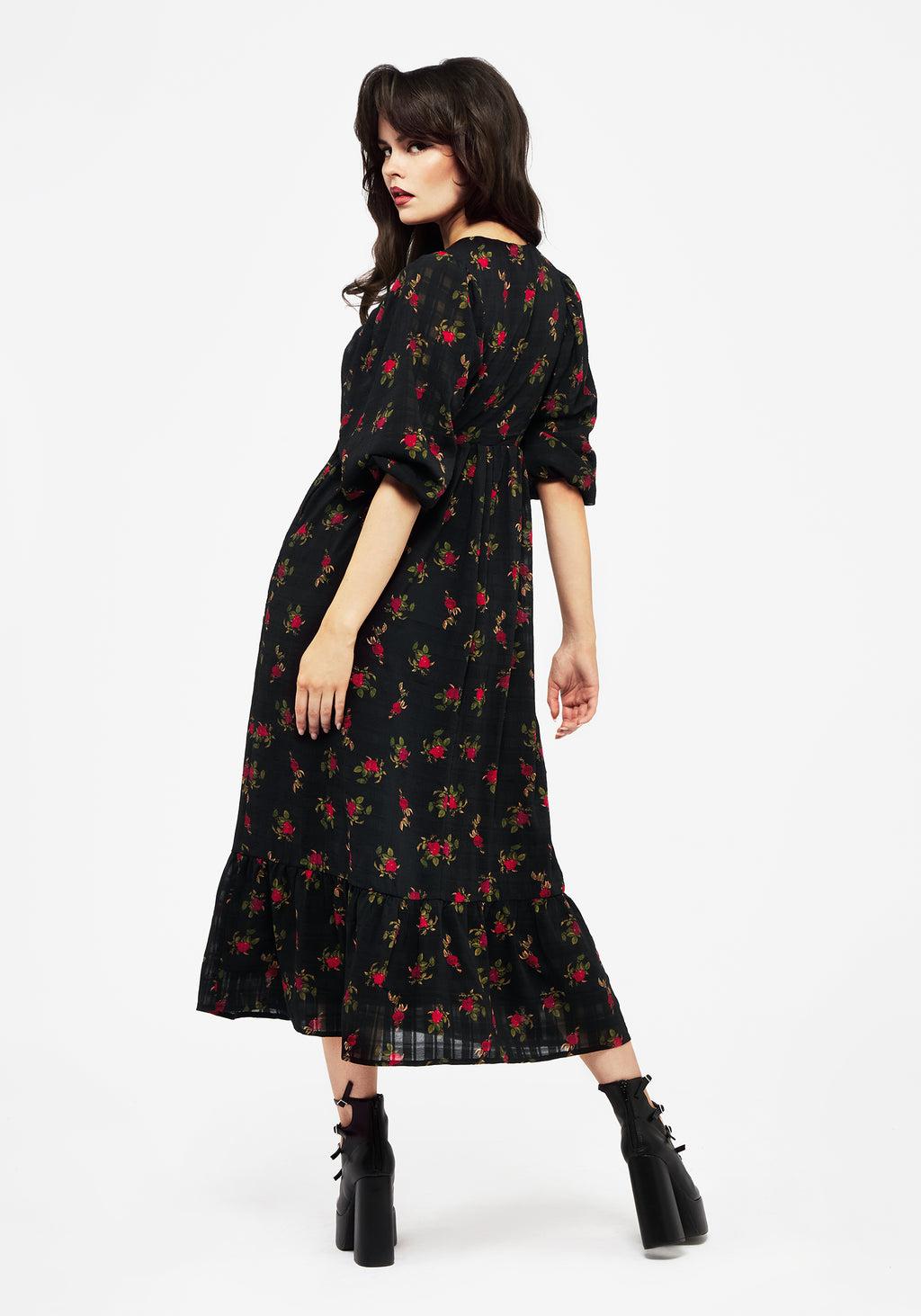 Darcey Floral Print Chiffon Midaxi Dress Product Image