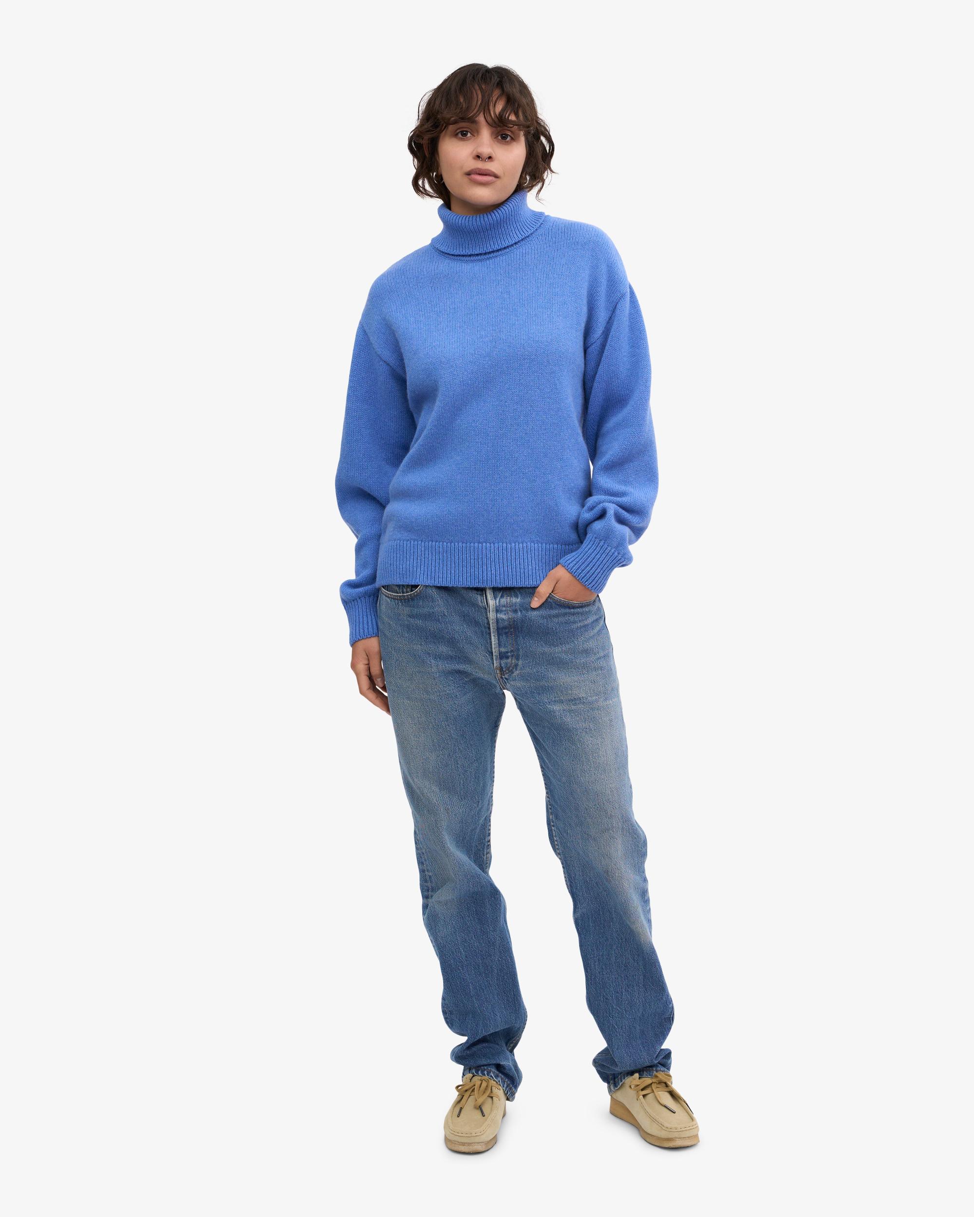 Merino Wool Turtleneck - Pacific Blue Product Image