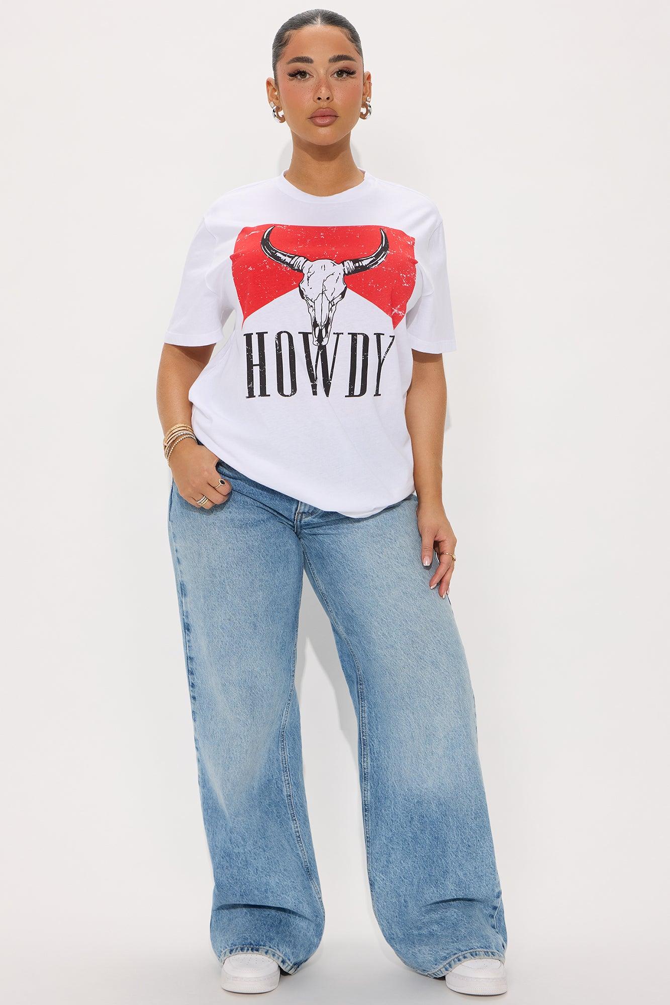 Vintage Howdy Bull Oversized Tee - White Product Image