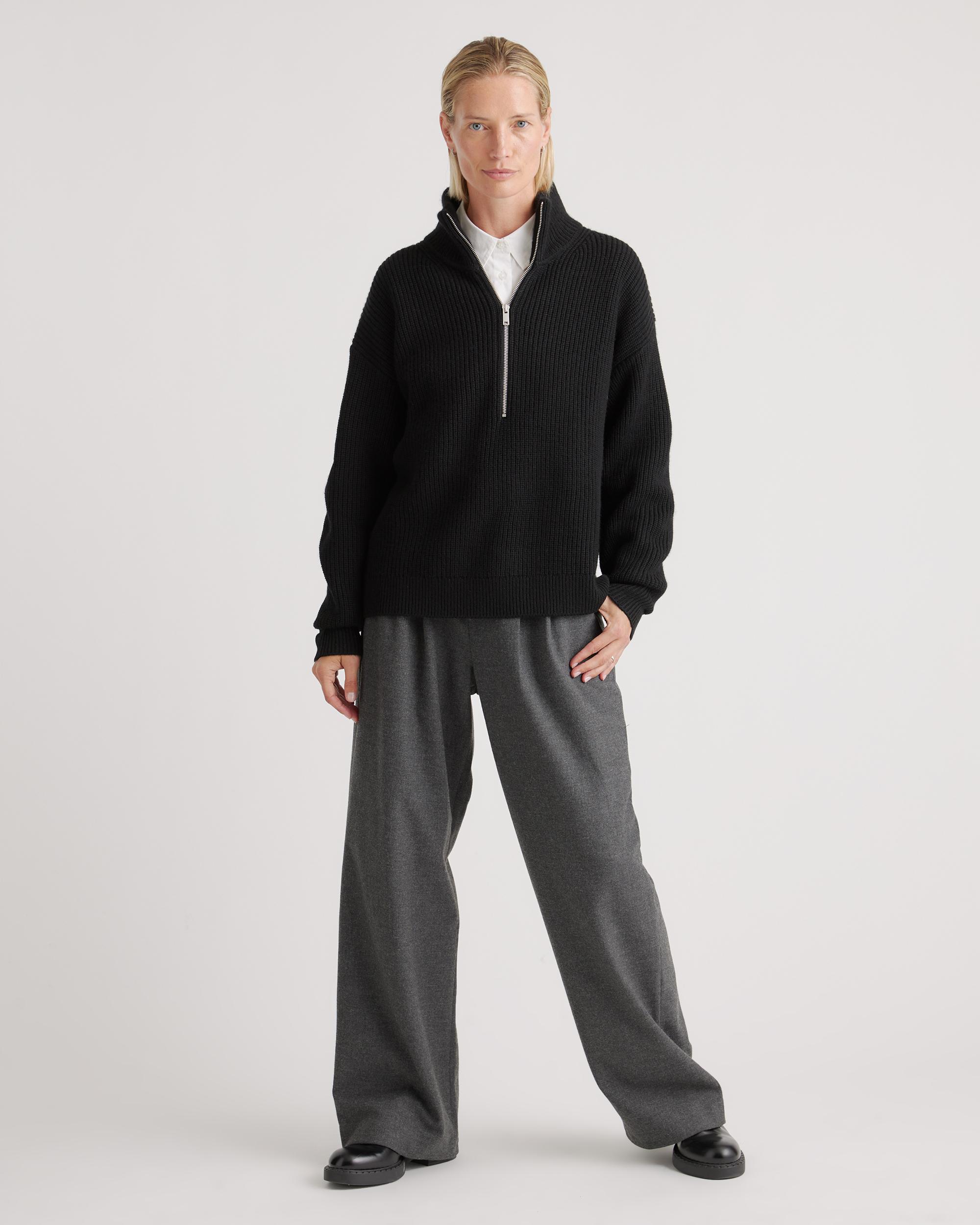 Quince | Women's Australian Merino Wool Half Zip Sweater Product Image