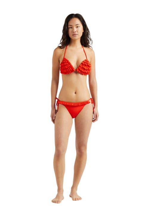 Vilebrequin Women's Solid Side Tie Bikini Bottom With Ruffle Product Image