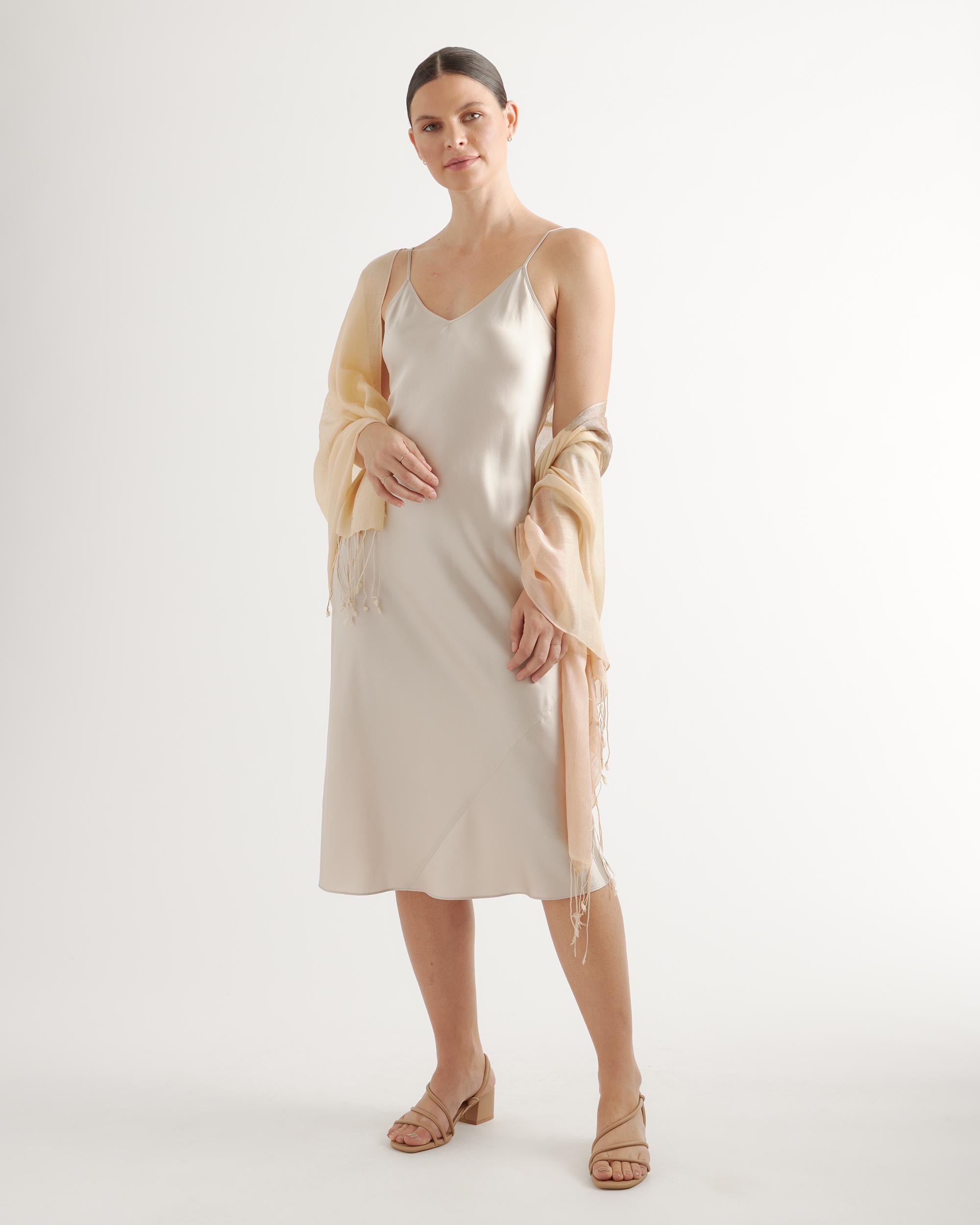 Quince | Women's Featherweight Silk Cashmere Colorblock Scarf Product Image