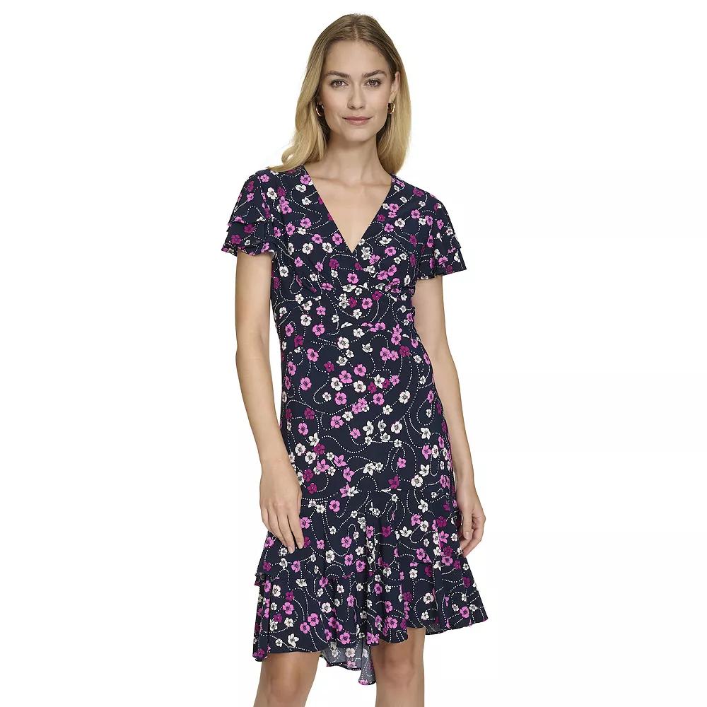 Women's Harper Rose Flutter Sleeve Hem Midi Dress, Size: 16, White Floral Product Image