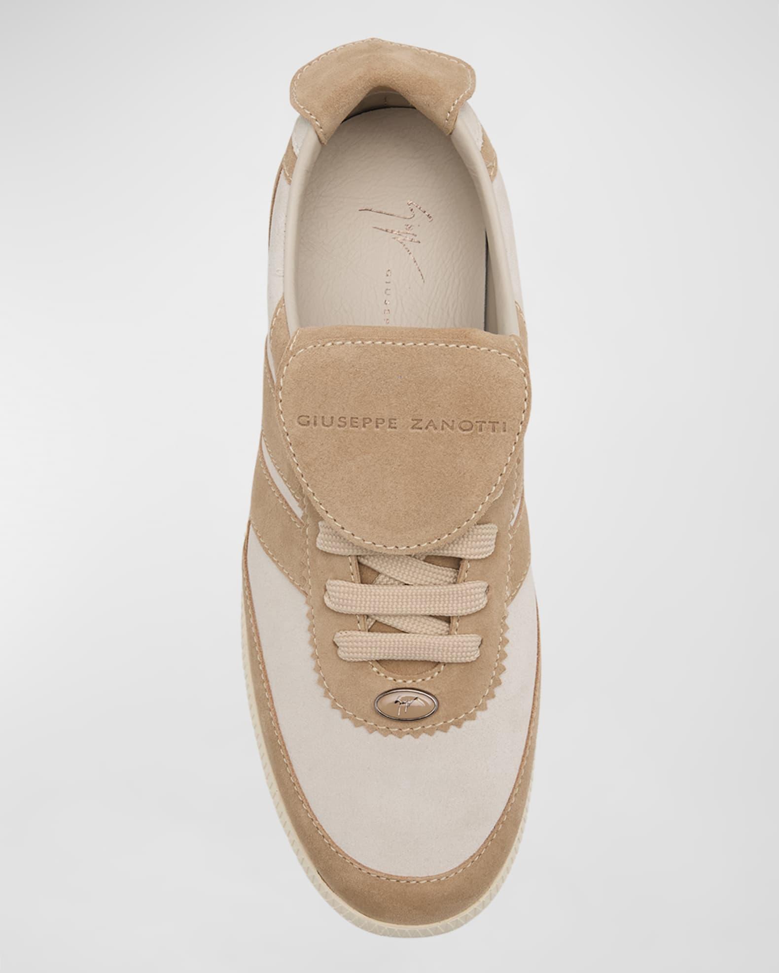 Men's Bicolor Suede Low-Top Sneakers Product Image