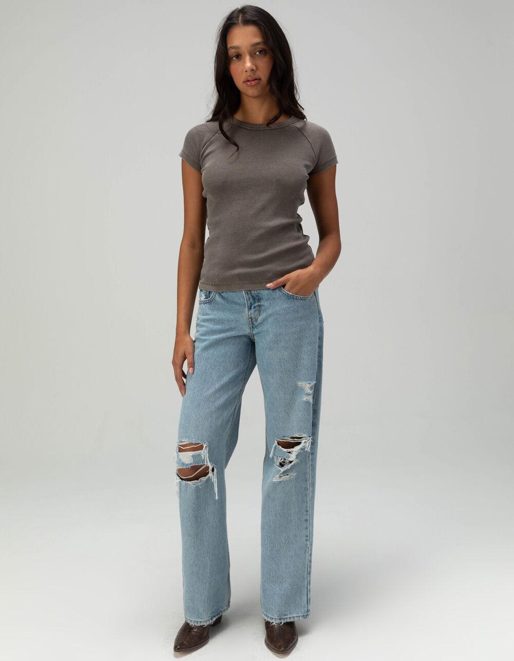 JJXX Friend Stretch Wash Womens Knit Tee - OFF-BLACK Product Image