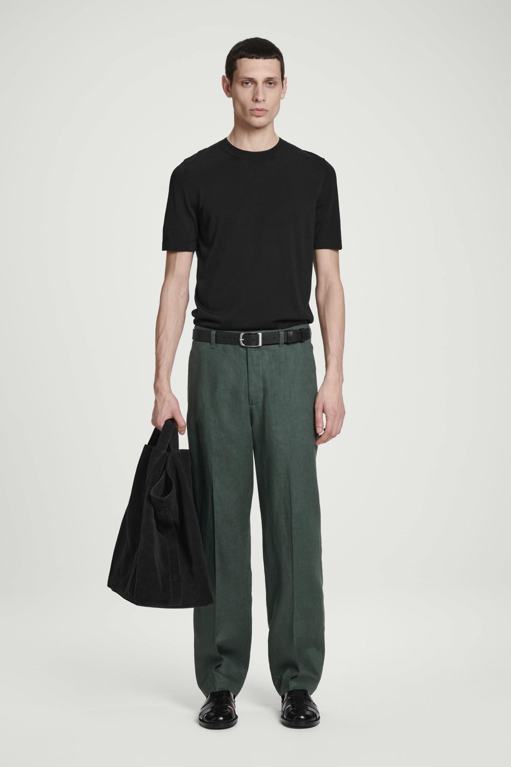 RELAXED LINEN TAPERED PANTS Product Image