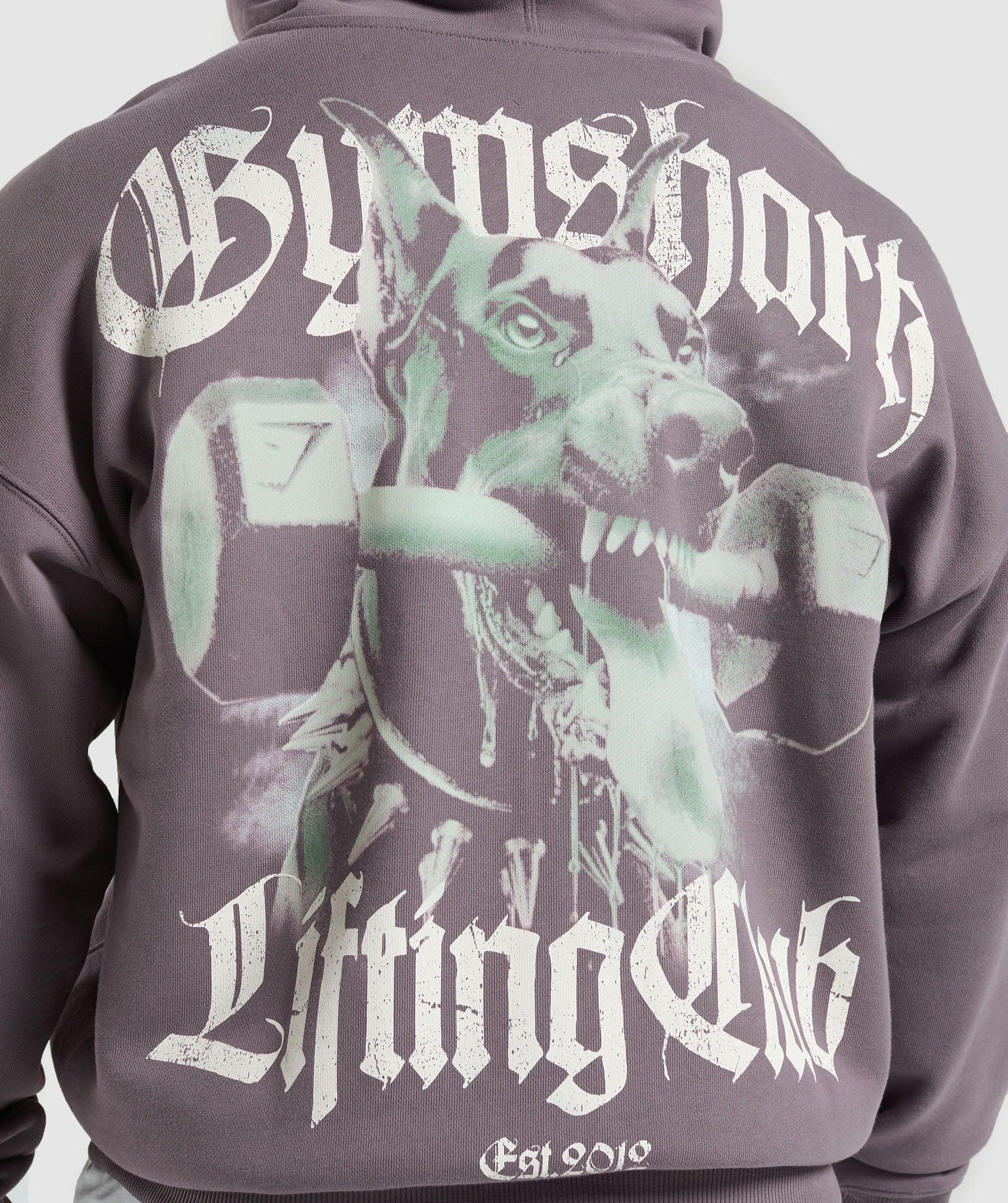 Gymshark Doberman Graphic Hoodie - Brushed Purple Male Product Image