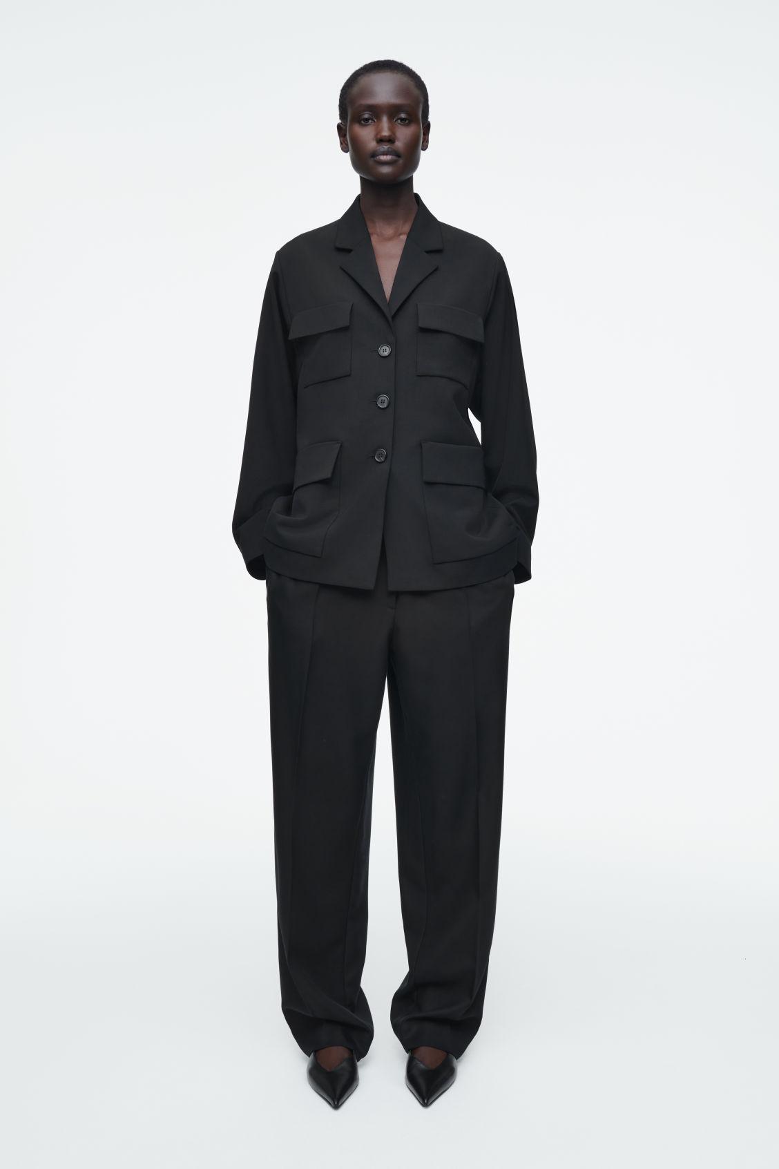 RELAXED SINGLE-BREASTED UTILITY BLAZER Product Image