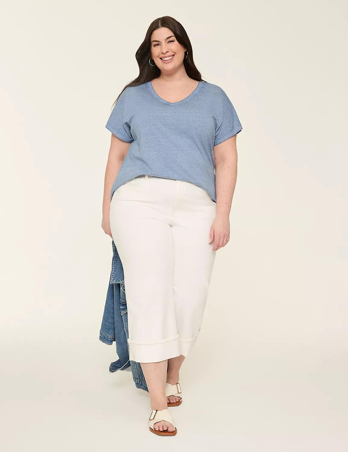 Dolman-Sleeve V-Neck Tee Product Image