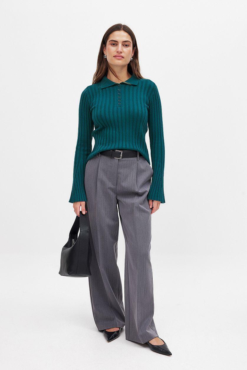 Knitted Ribbed Sweater Product Image