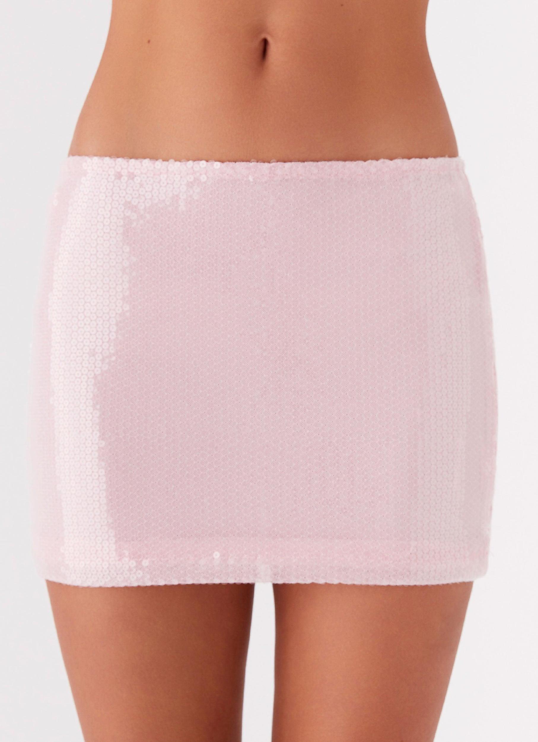 Perfect Fantasy Sequin Mini Skirt - Pink Product Image