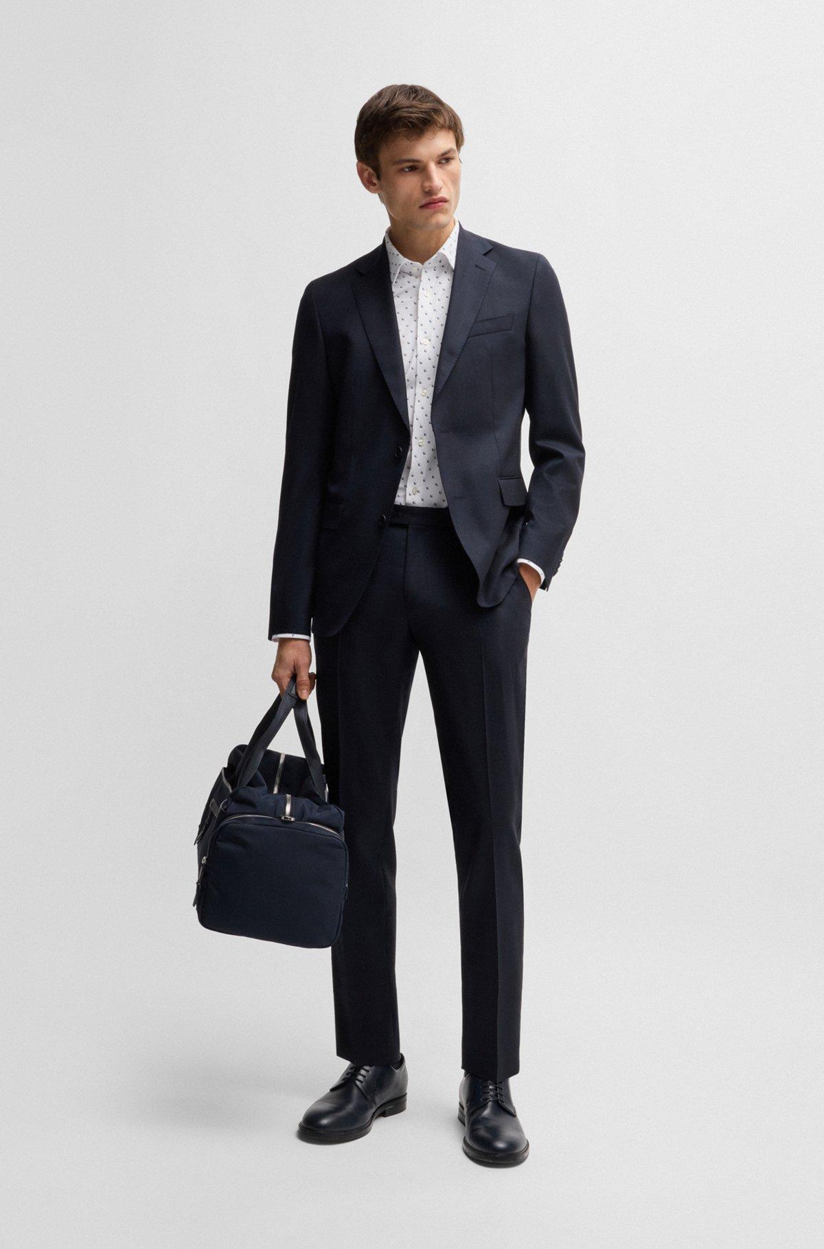 Slim-fit shirt in printed performance-stretch fabric Product Image