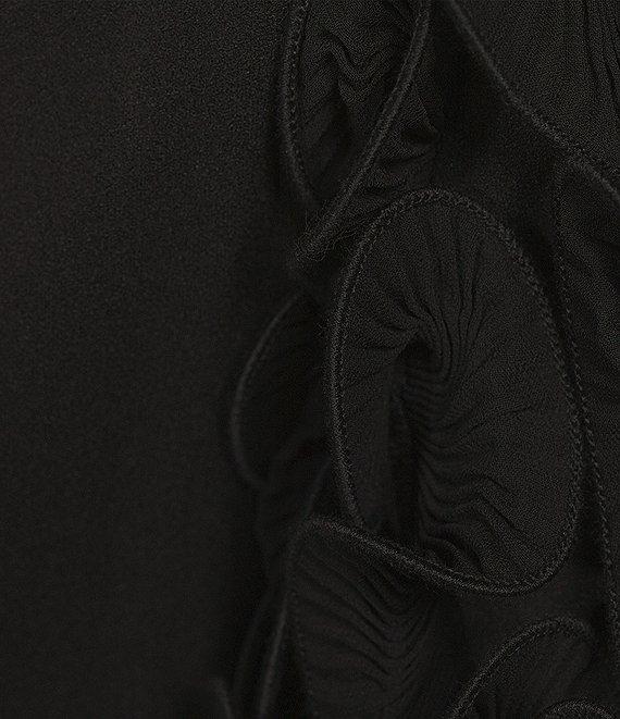 Xscape Plus Size Short Ruffled Sleeve Off-The-Shoulder Scuba Crepe Gown Product Image