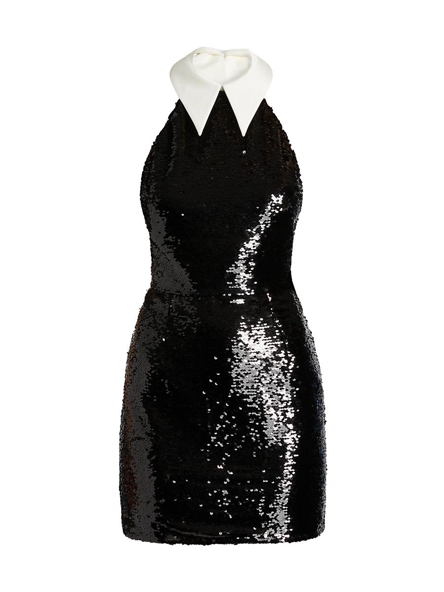 Womens Wednesday Sequined Halterneck Minidress Product Image