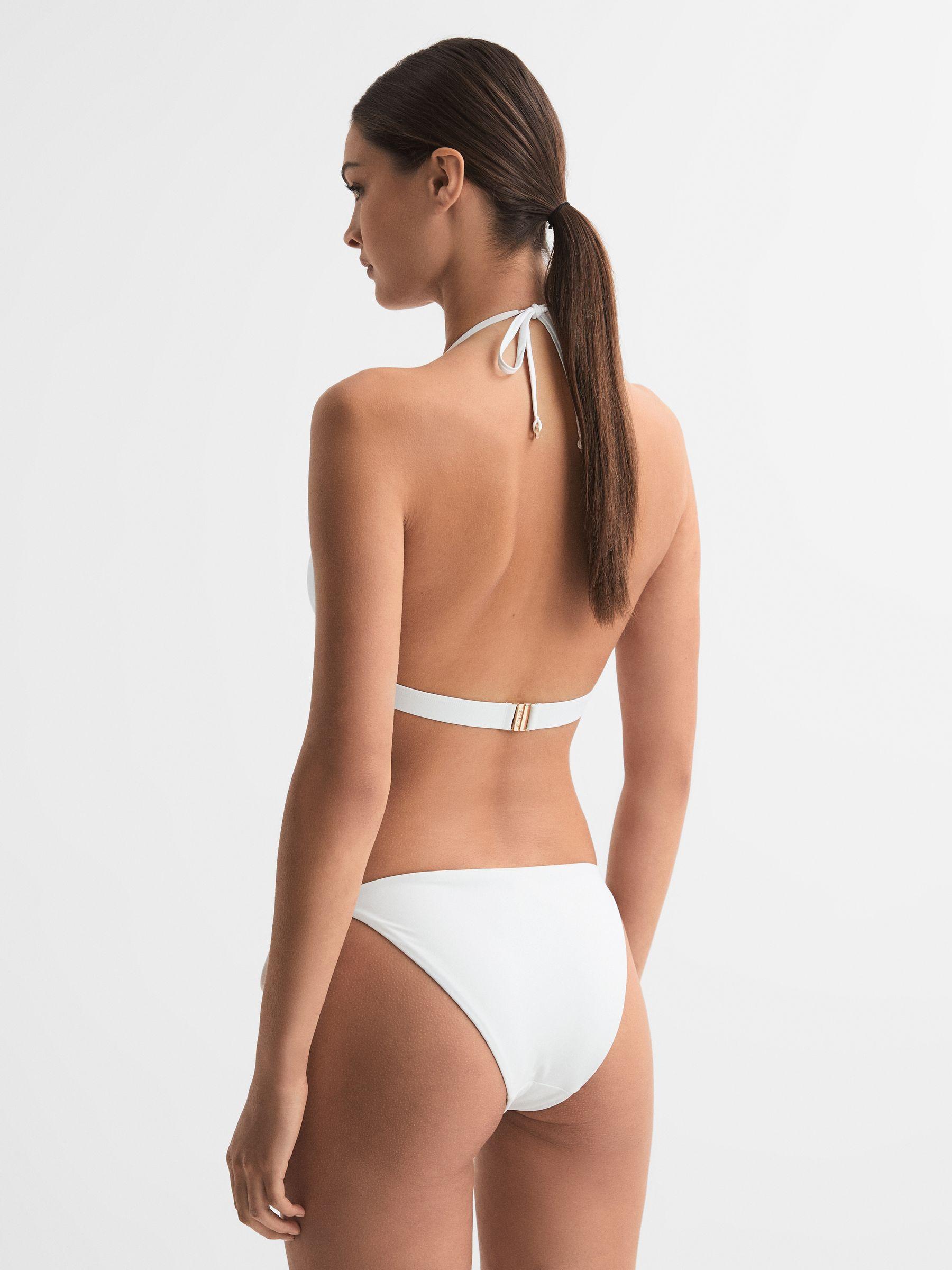 Side Tie Bikini Bottoms in White Product Image