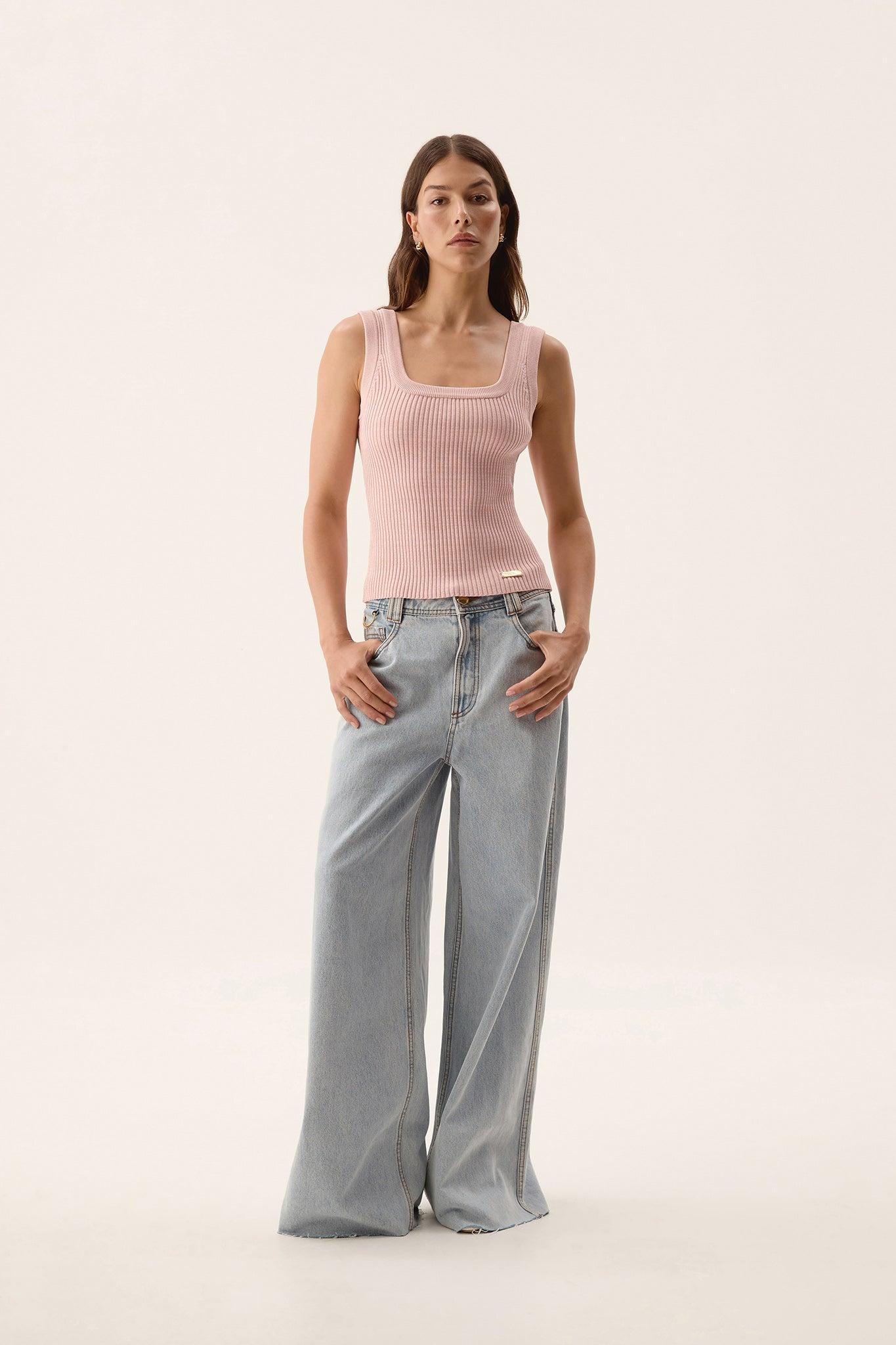 Bronte Scoop Neck Rib Tank Product Image