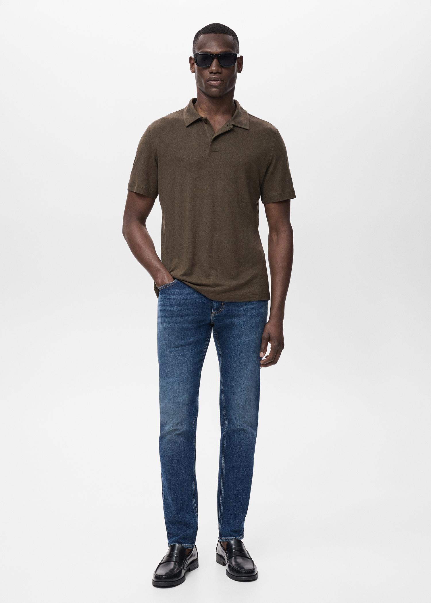 Jan slim-fit faded dark-wash jeans - Men | MANGO USA Product Image