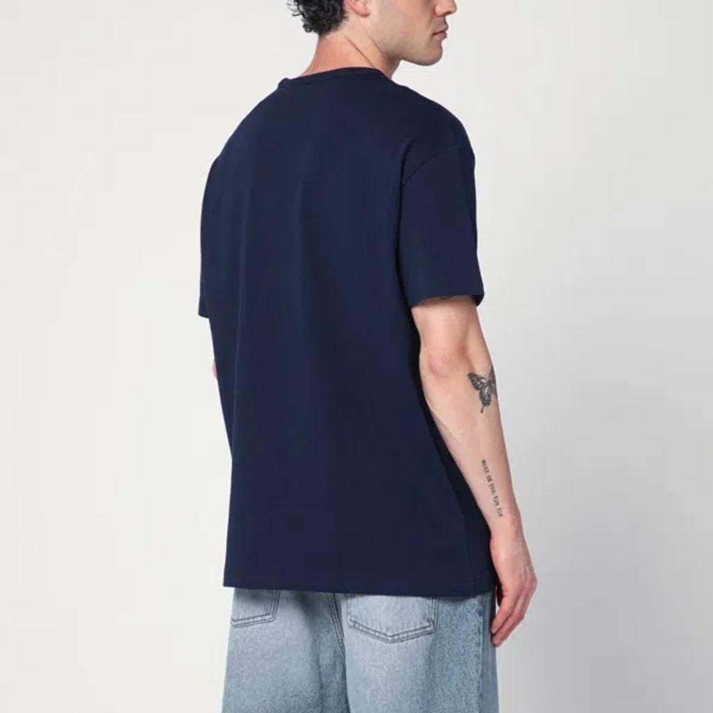 POLO RALPH LAUREN Custom Slim Fit Blue Crewneck T-shirt With Pony Embroidery On The Front In Cotton Man Product Image