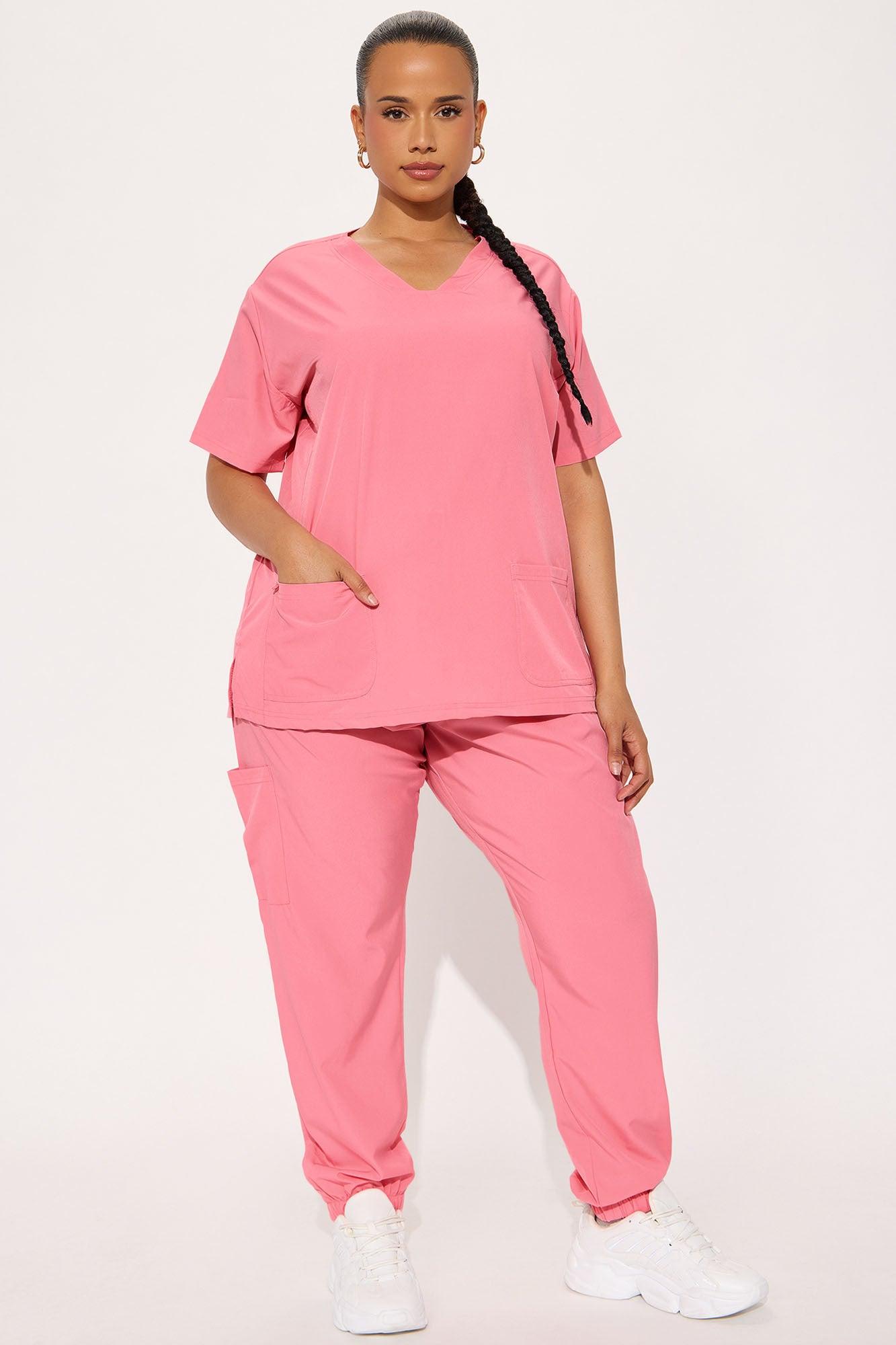 Care For You 4 Way Stretch Scrub Uniform Jogger Set - Peach Female Product Image