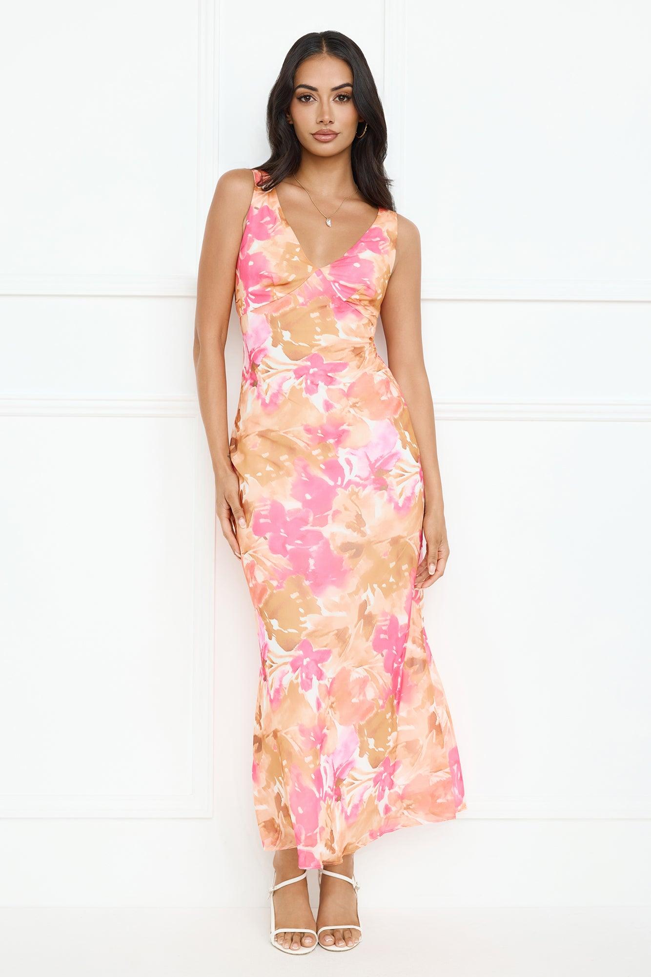 Floral Sunlight Maxi Dress Pink Product Image