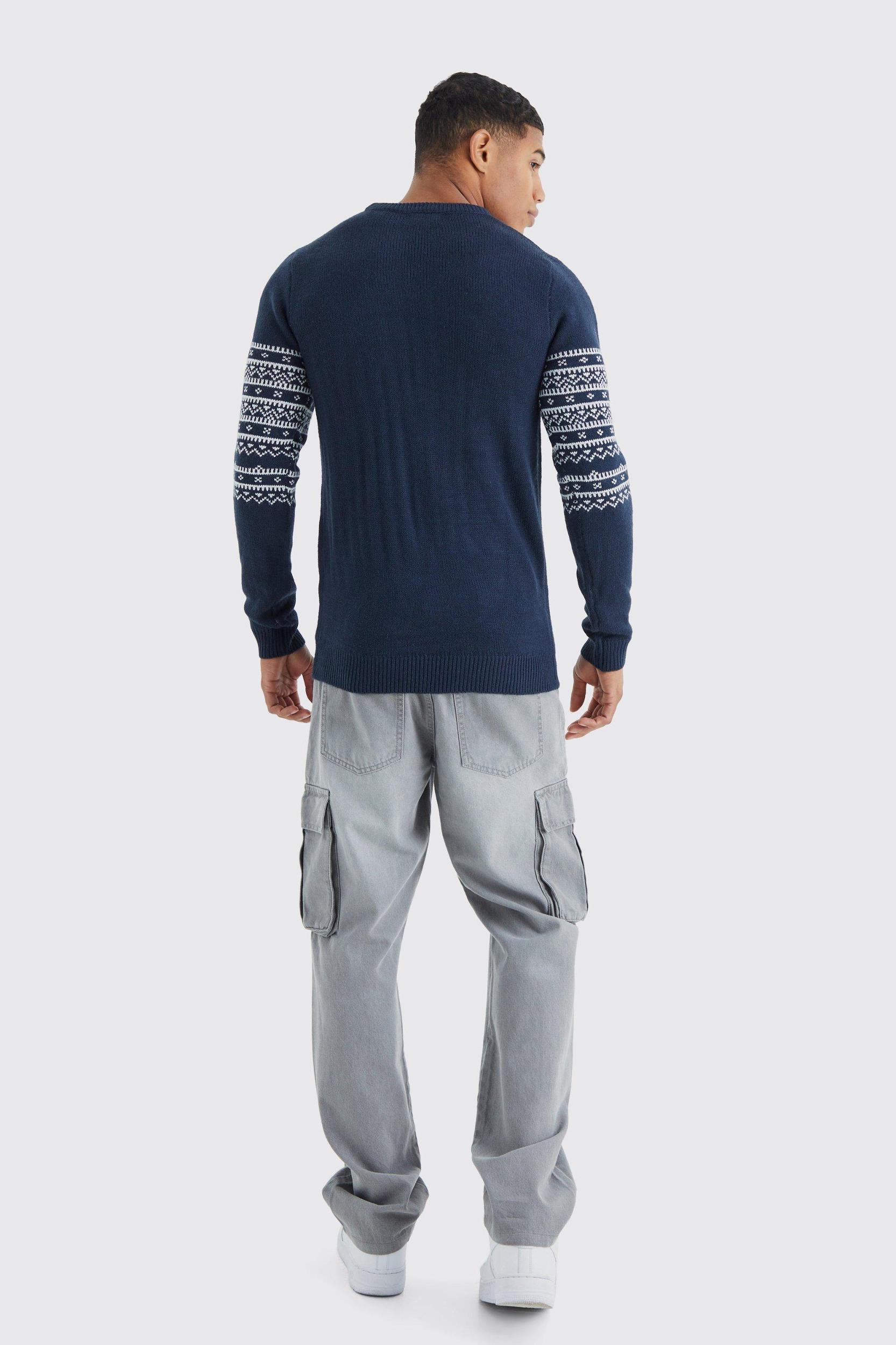 Jingle My Bells Slogan Christmas Sweater | boohooMAN USA Product Image