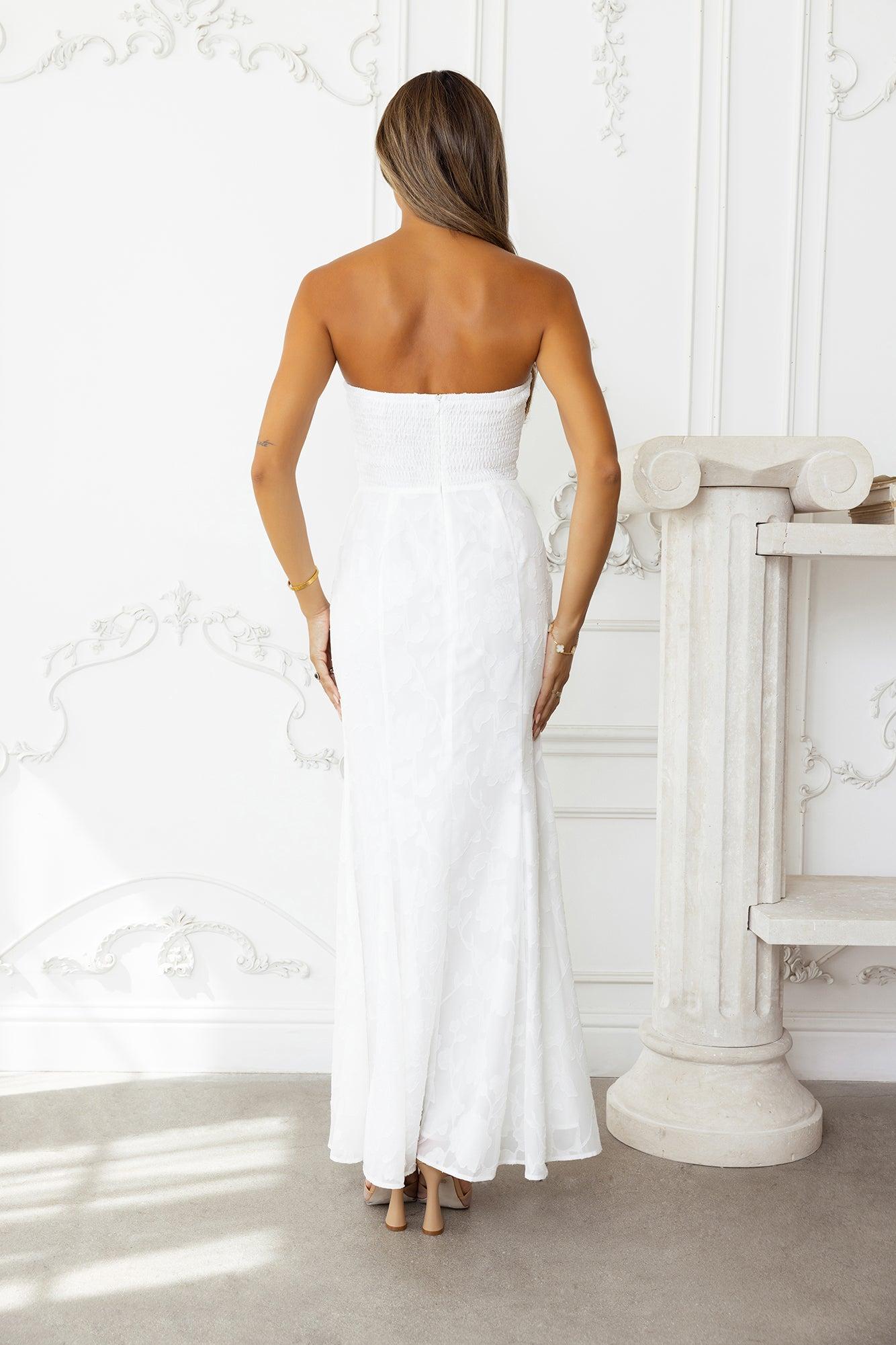 Sea Kissed Strapless Maxi Dress White Product Image