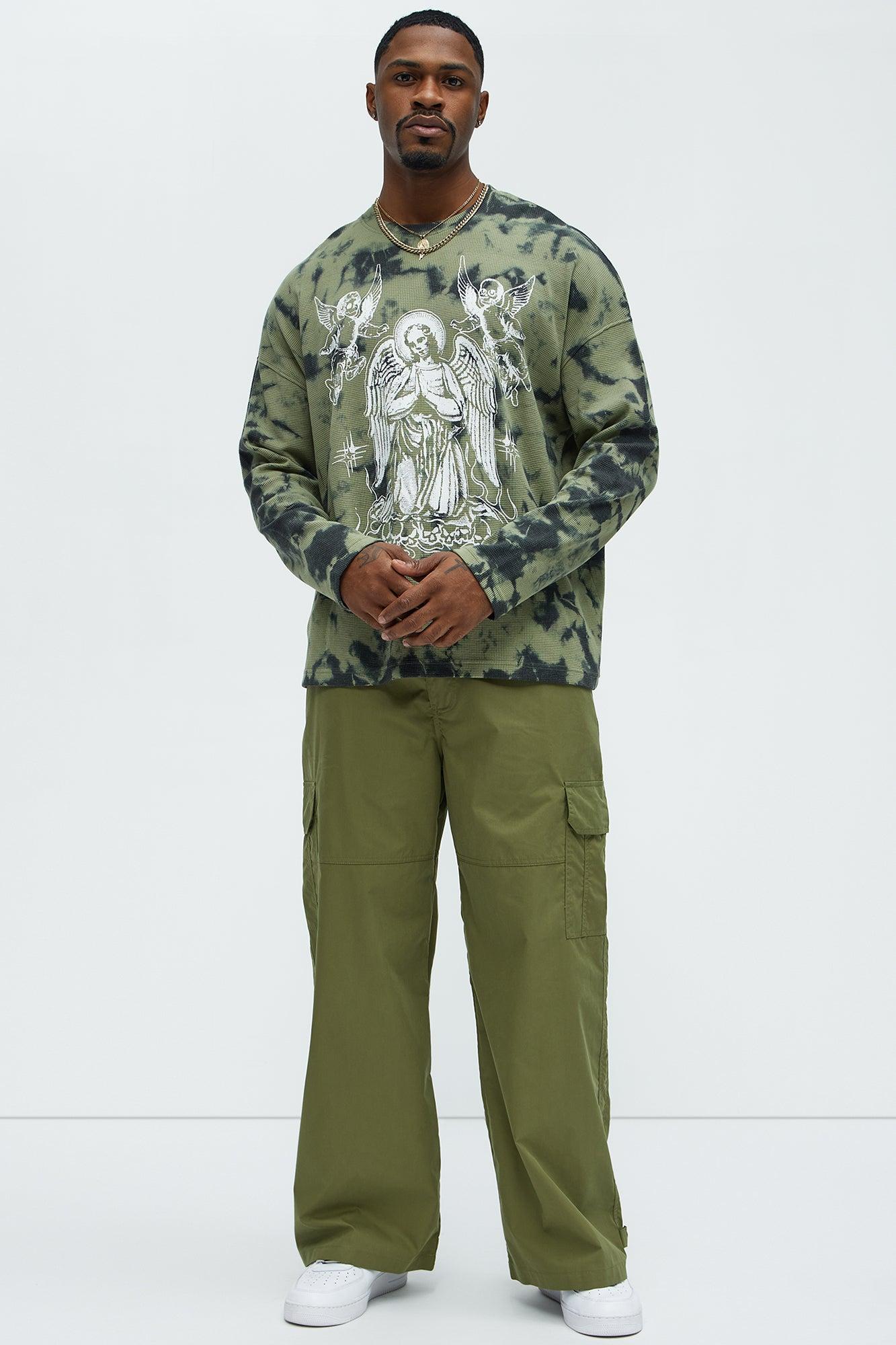 At The Time Baggy Cargo Pants - Olive Product Image