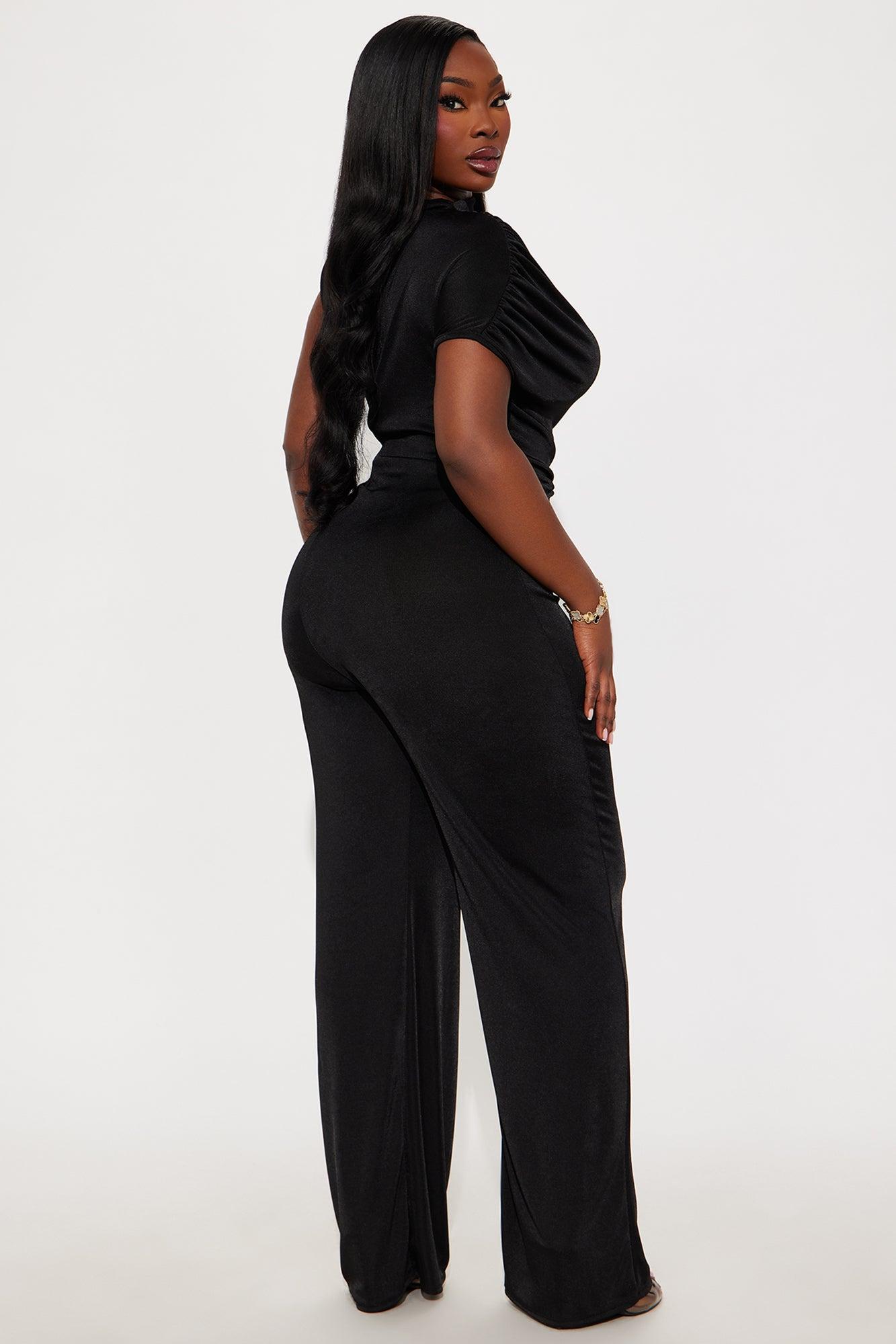 High Risk Ruched Wide Leg Jumpsuit - Black Female Product Image
