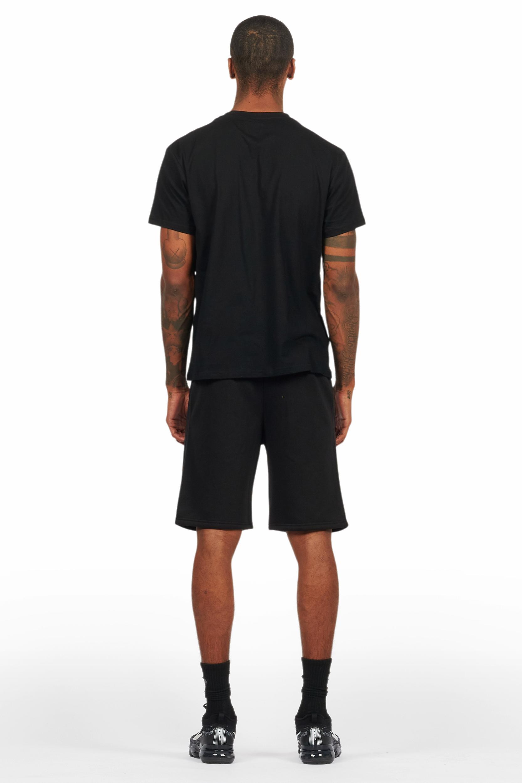 Nox Black Rhinestone T Shirt Short Set Male Product Image