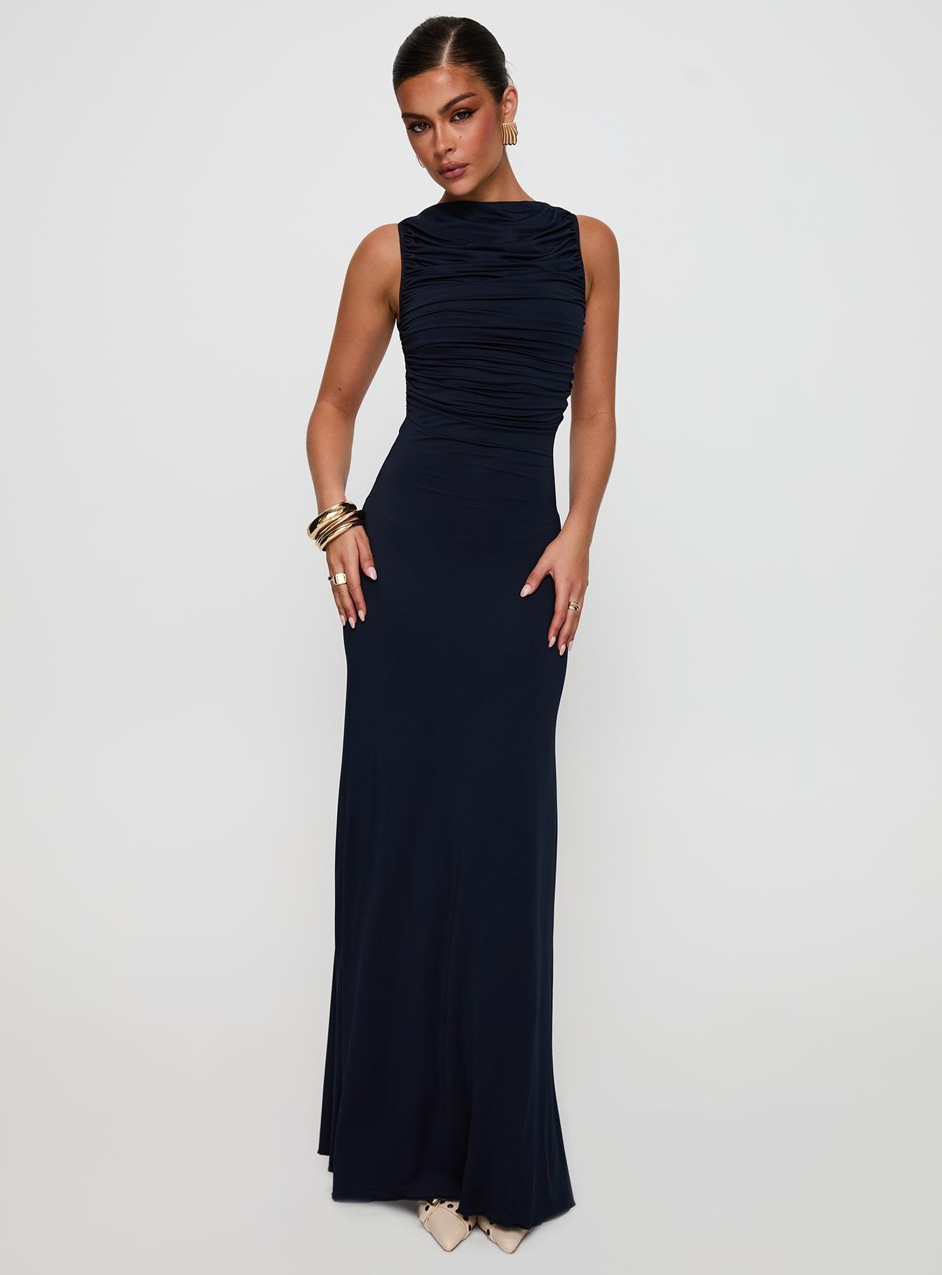 Undeniable Cut Out Maxi Dress Navy Product Image