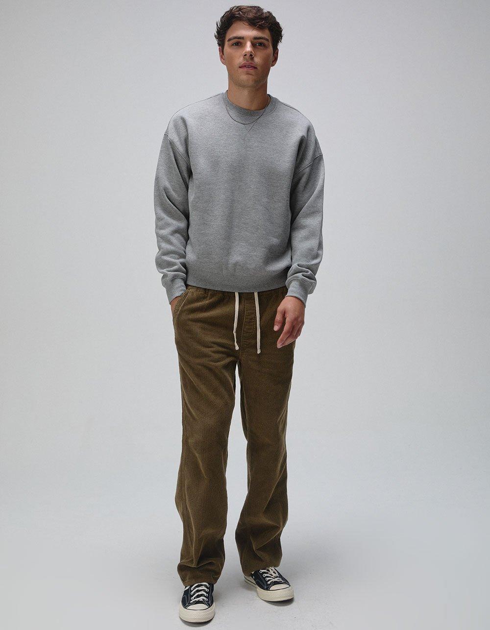 RSQ Mens Oversized Crewneck Sweatshirt - OLIVE Product Image