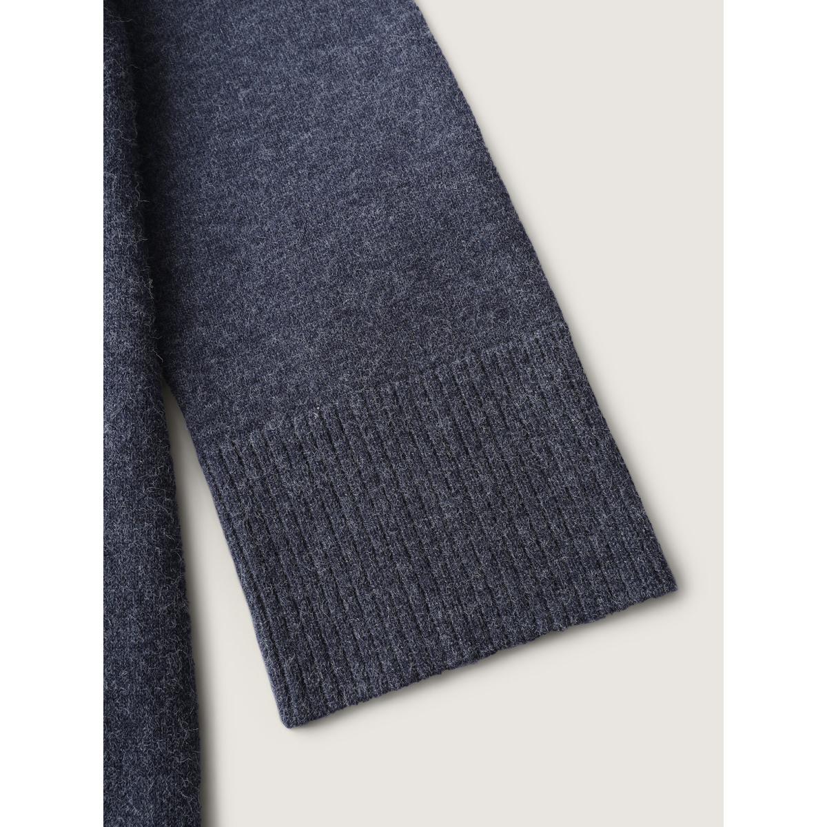 Plus Size Straight-Sleeve Hooded Solid Pullover Midnight Women Leisure Loose Long Sleeve Hooded Casual Pullovers BloomChic 22-24/3X Product Image