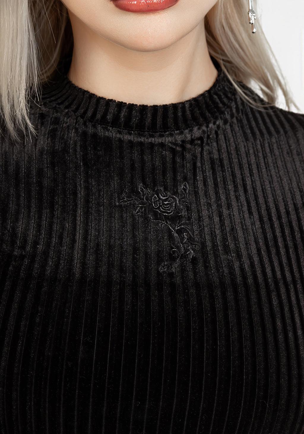 Rosaline Velour Rib Crop Top Product Image