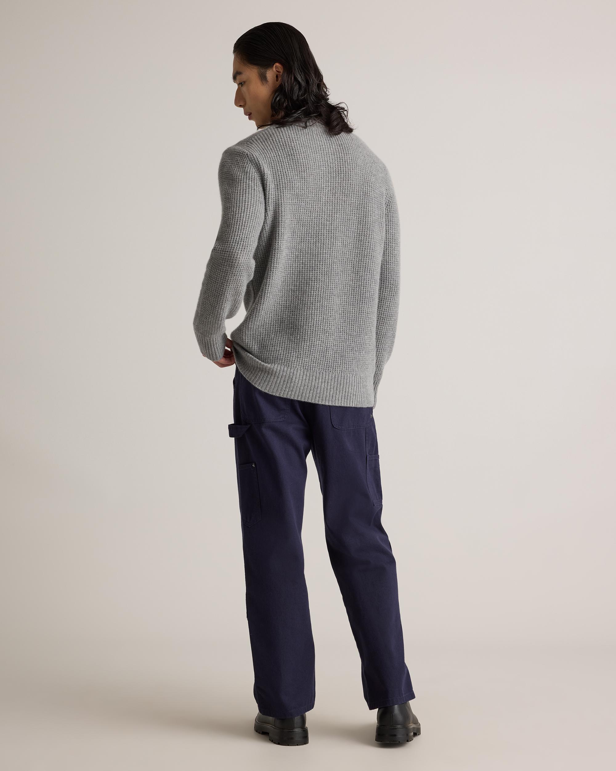 Quince | Men's Mongolian Cashmere Waffle Quarter Button Sweater Product Image