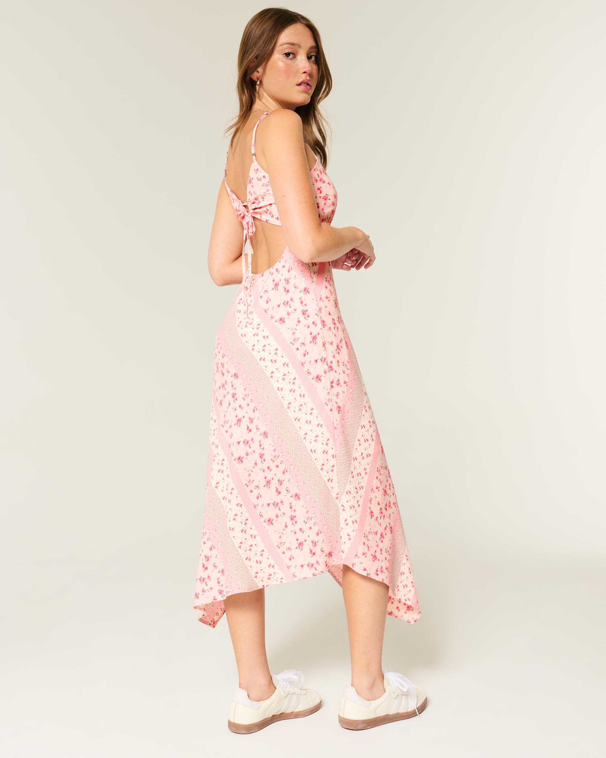 Asymmetrical Hem Midi Dress Product Image