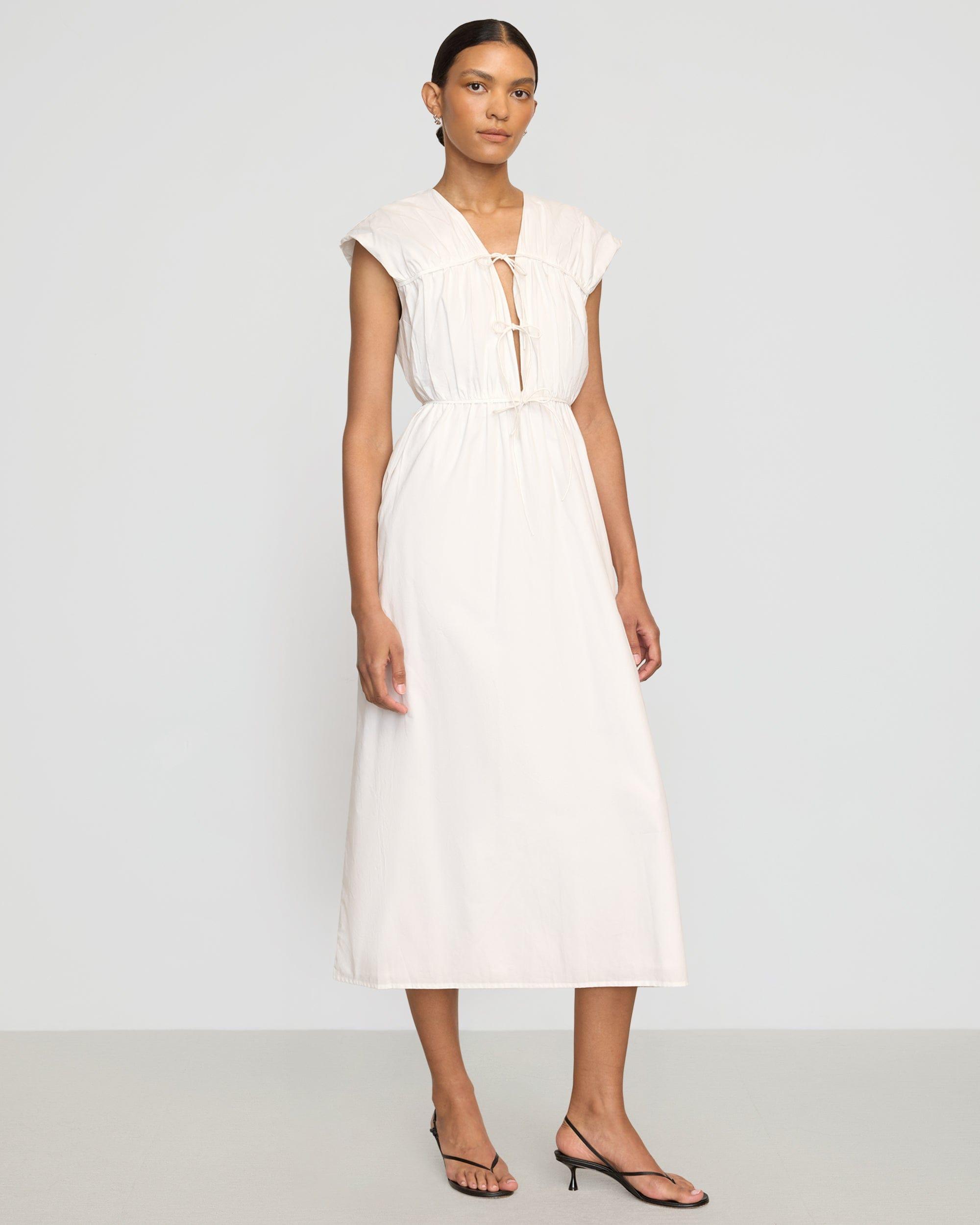 Shreya Tie-Front Organic Cotton Dress Product Image