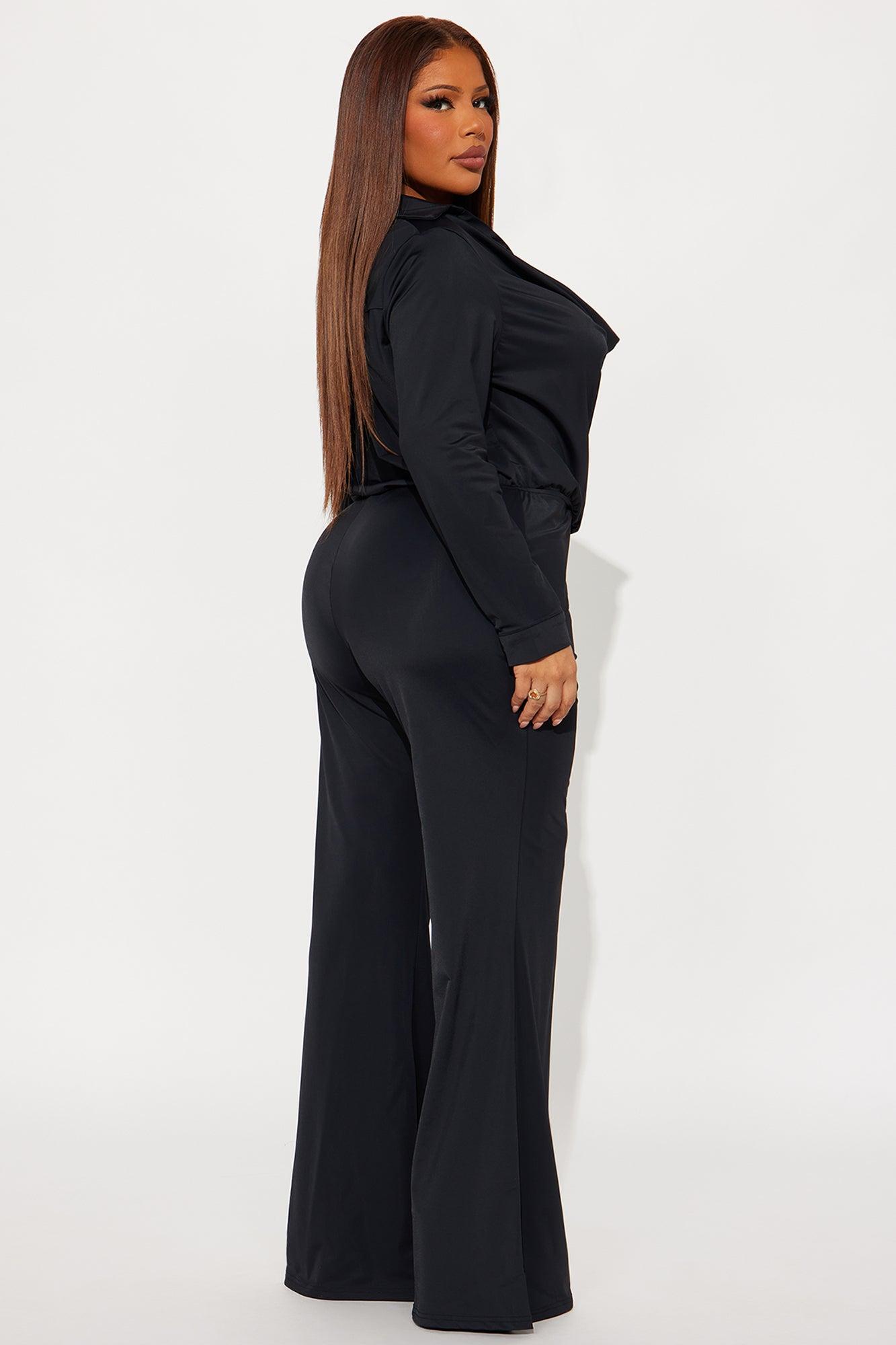 Claire Tricot Flare Jumpsuit - Black Product Image