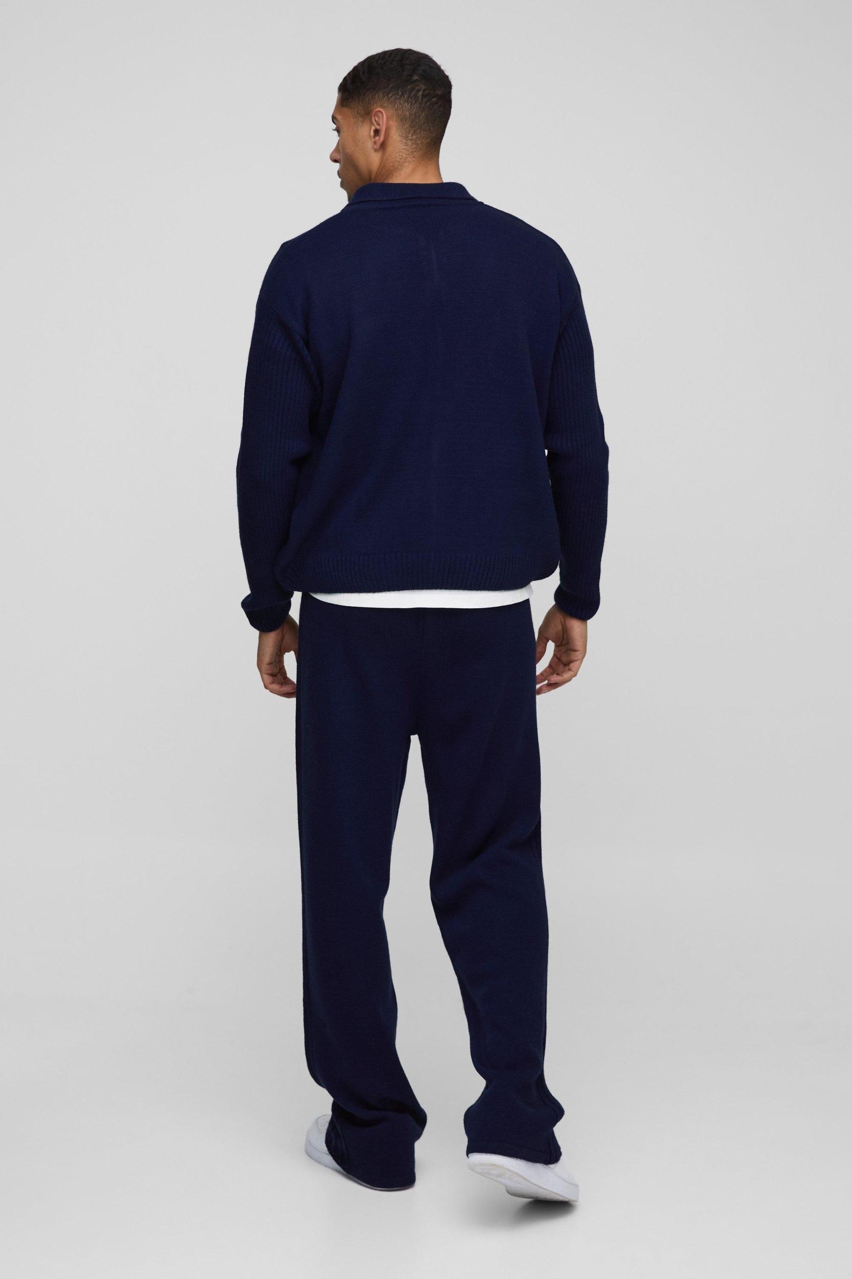 BM Oversized Boucle Knitted Harrington Jacket | boohooMAN USA Product Image