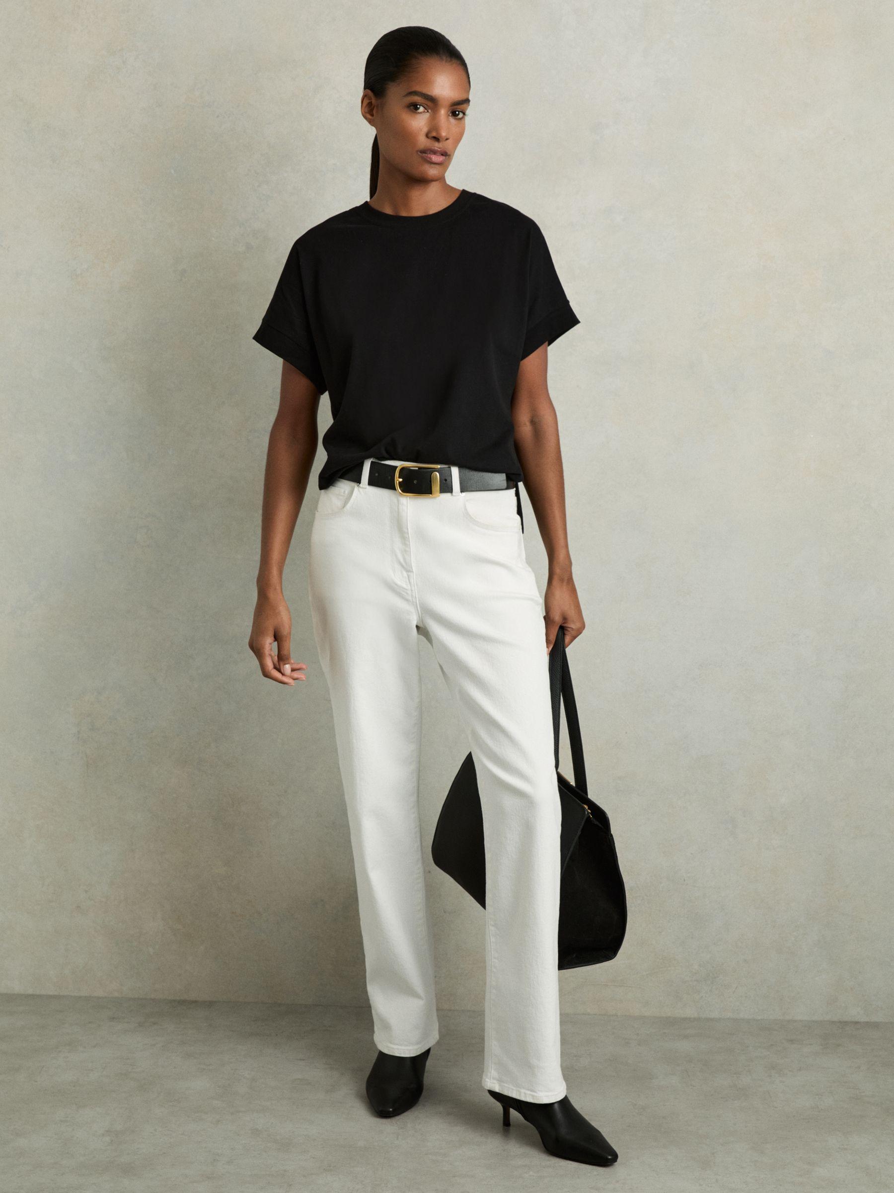 Cotton Crew Neck T-Shirt in Black Product Image