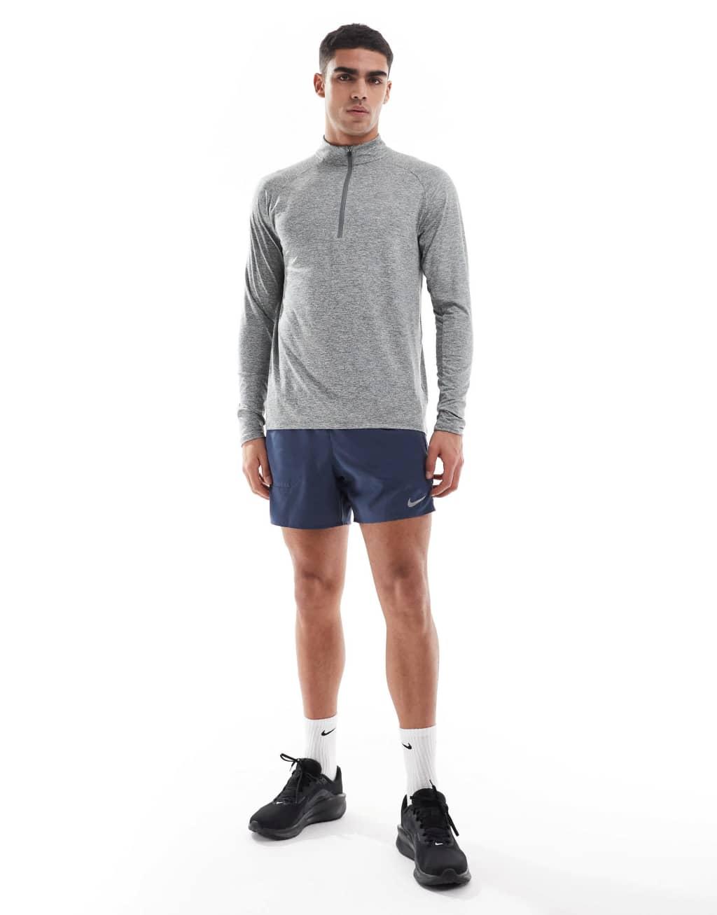 Nike Running Stride 1/2 zip sweatshirt in gray Product Image