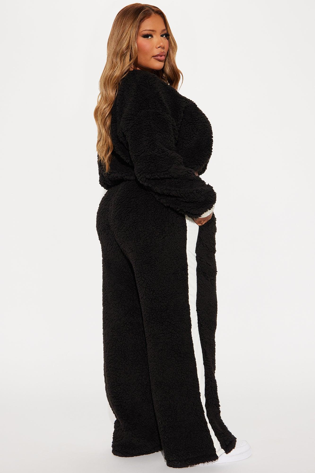 Casual Sunday Sherpa Pant Set - Black/combo Product Image