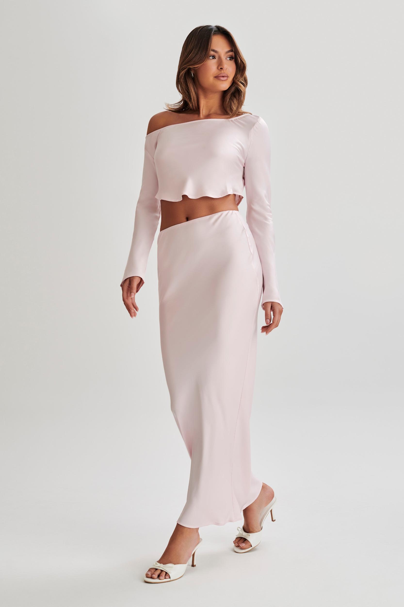 Violeta Satin Maxi Skirt - Fairy Floss Pink Product Image