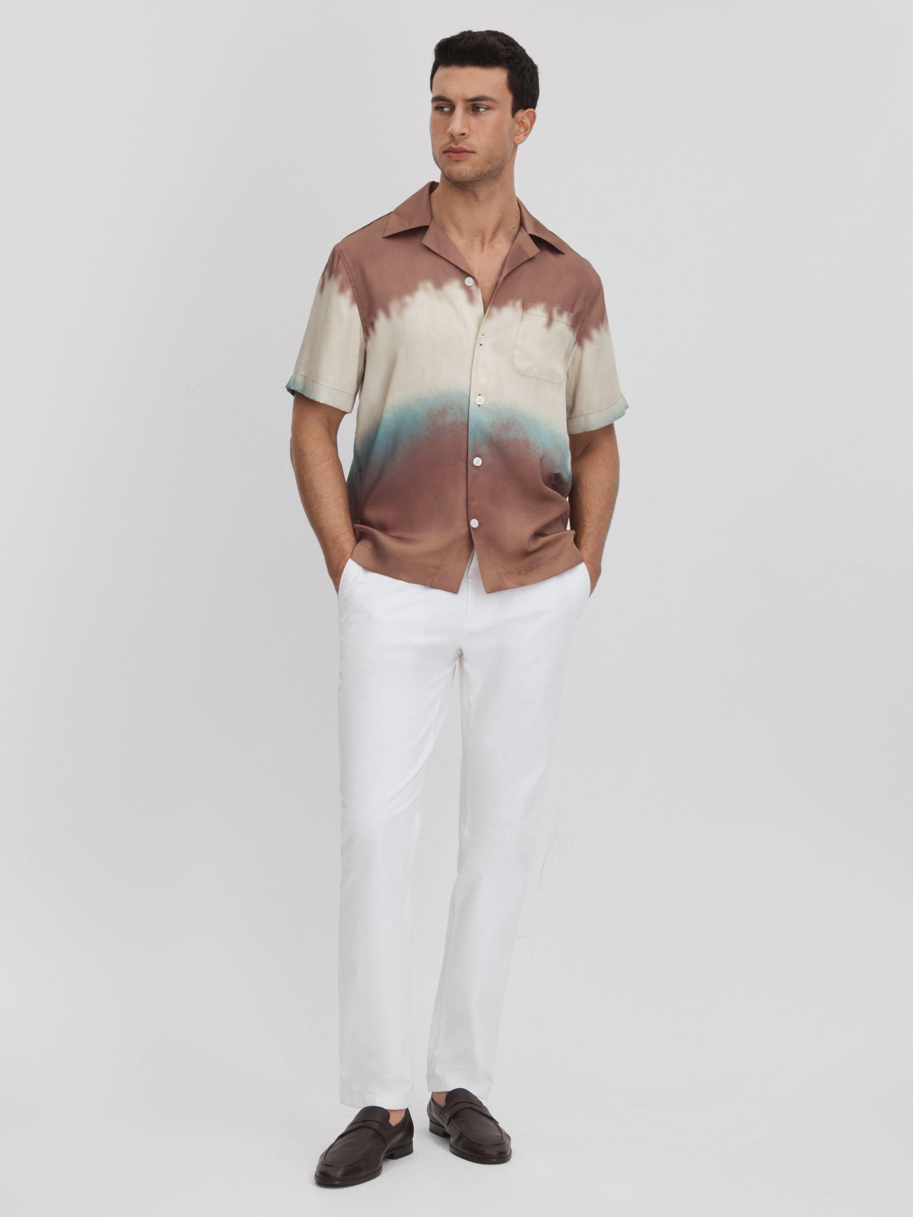 Ombre Print Cuban Collar Shirt in Tobacco Product Image