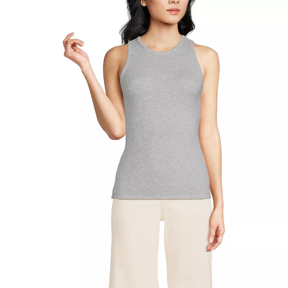 Women's Lands' End Drapey Rib Fitted Tank Top,  Product Image