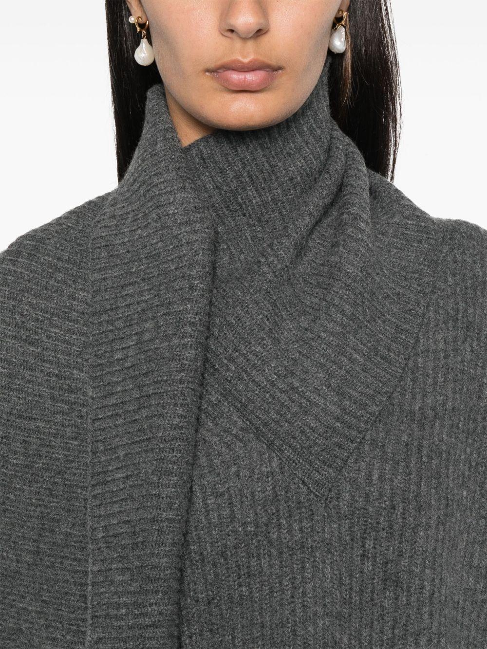 attached-scarf sweater Product Image