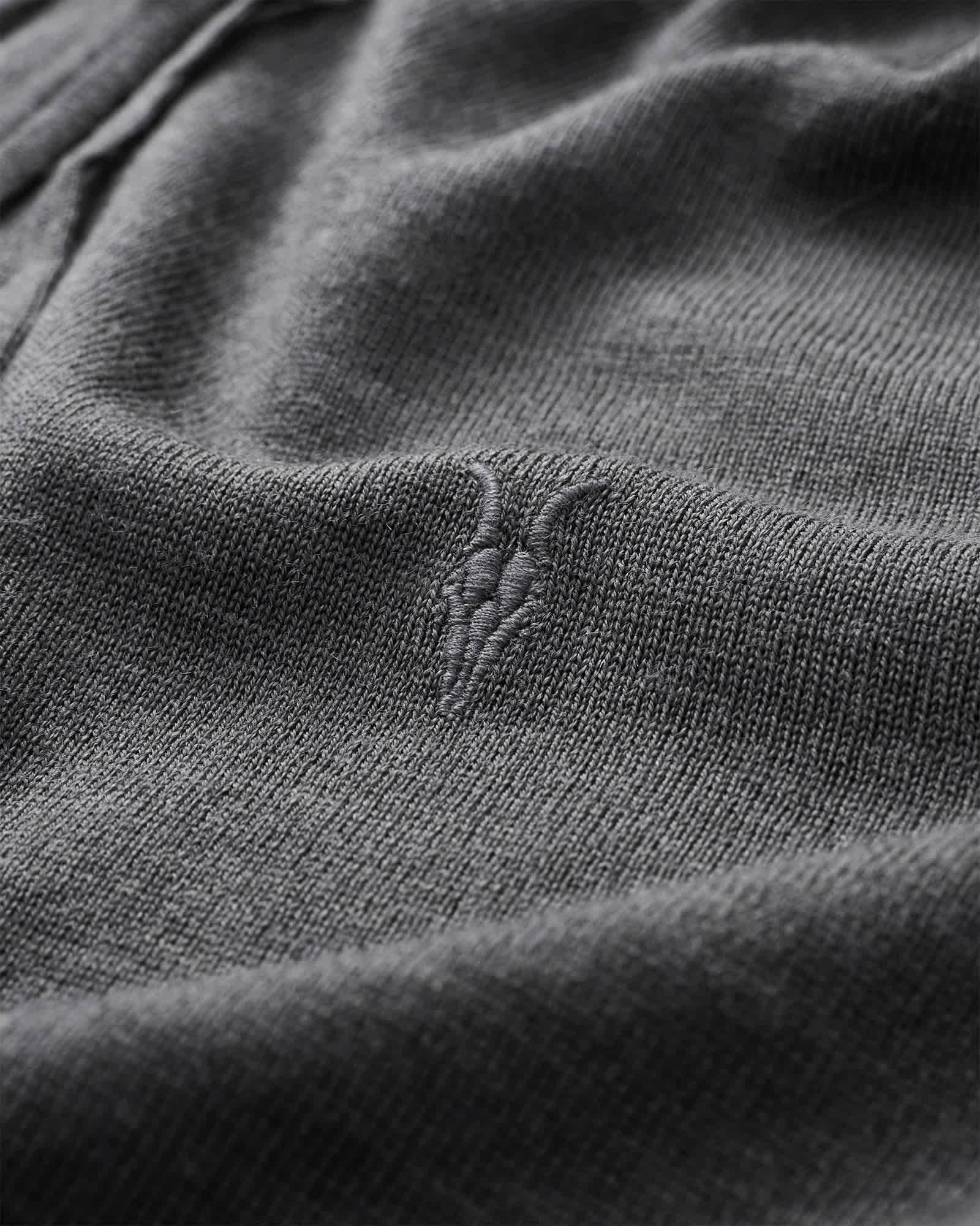 Mode Merino Zip Up Ramskull Hoodie MONUMENT GREY | ALLSAINTS US Product Image