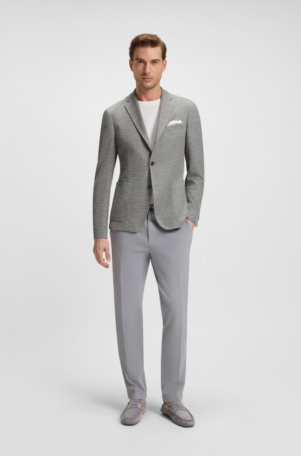 BOSS - Portuguese-crafted moccasin loafers in suede with penny trim - Grey Product Image