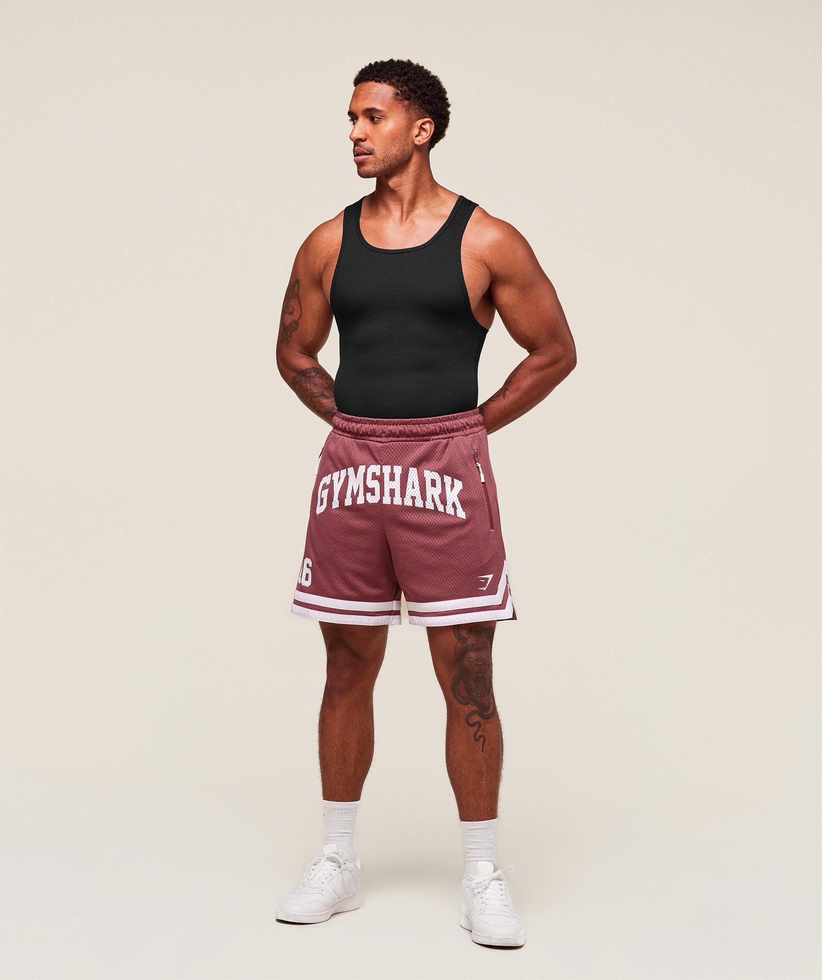 Gymshark Campus Mesh Shorts - Washed Berry Pink Male Product Image