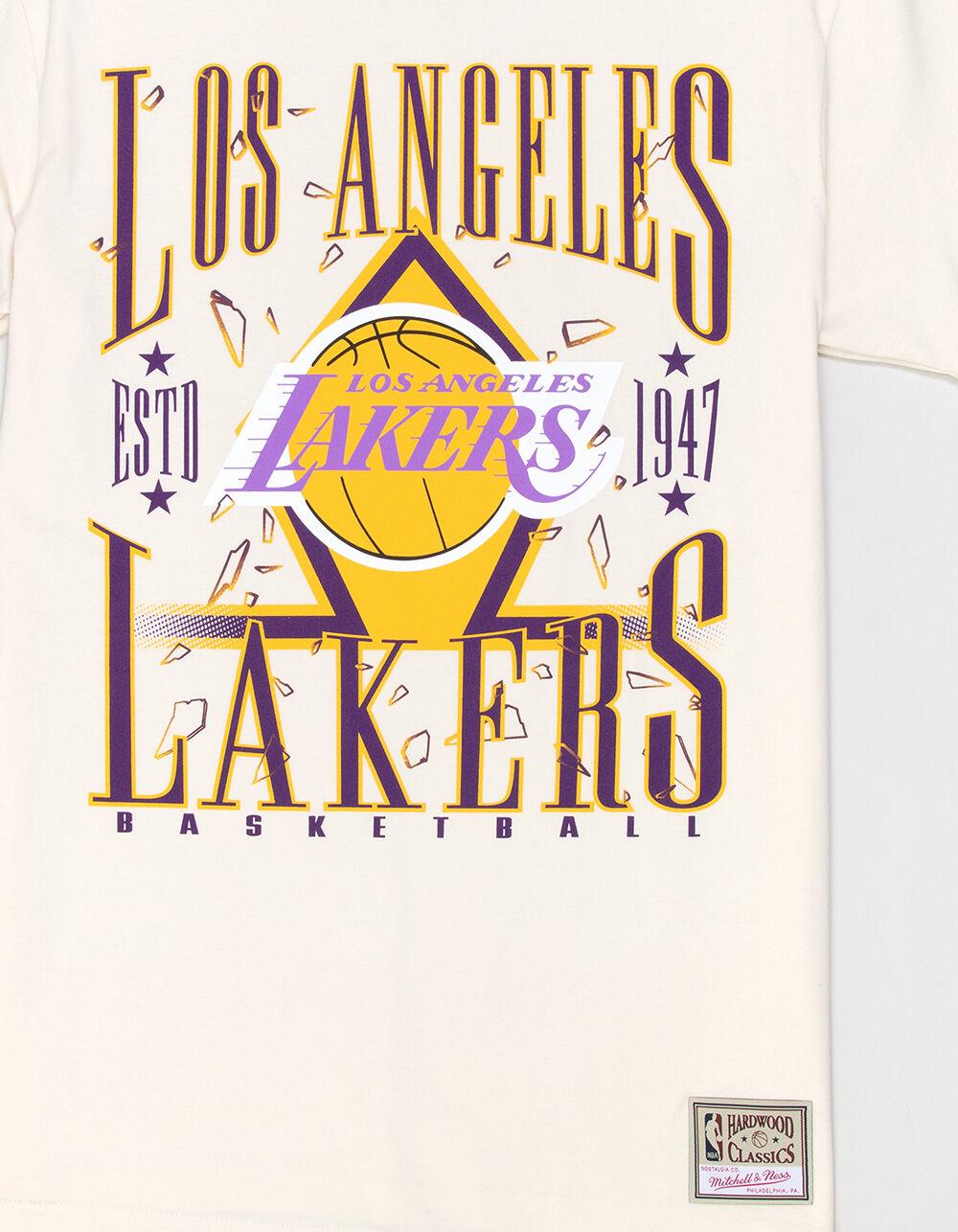 MITCHELL & NESS Los Angeles Lakers Shattered Mens Tee - CREAM Product Image