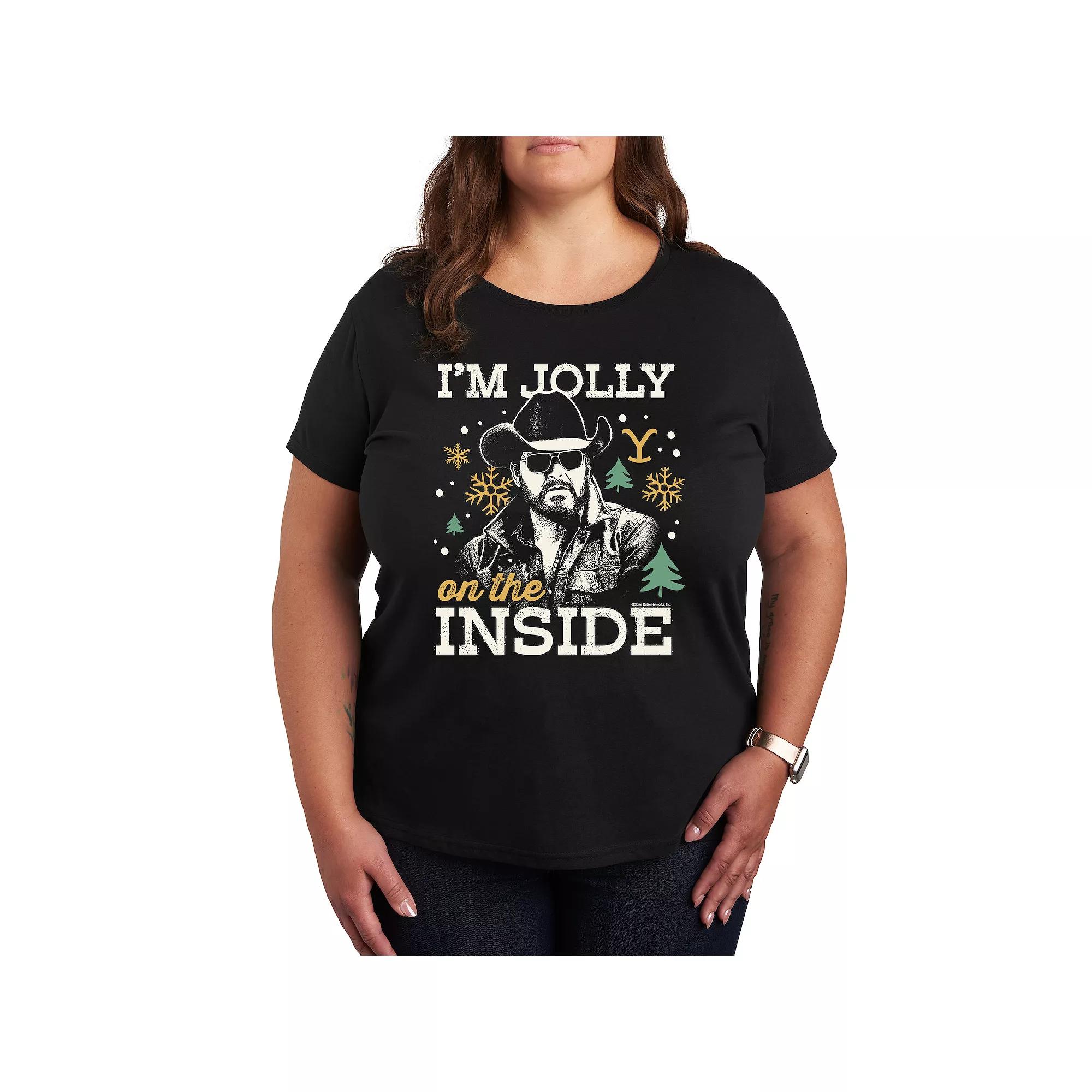Plus Size Yellowstone Rip Wheeler Jolly On The Inside Graphic Tee, Women's, Size: 1XL, Black Product Image
